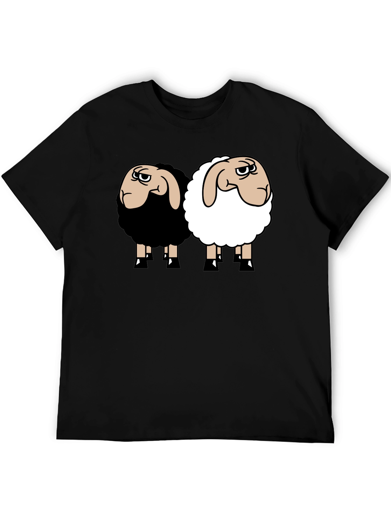 Black T-Shirt with Sheep Graphic