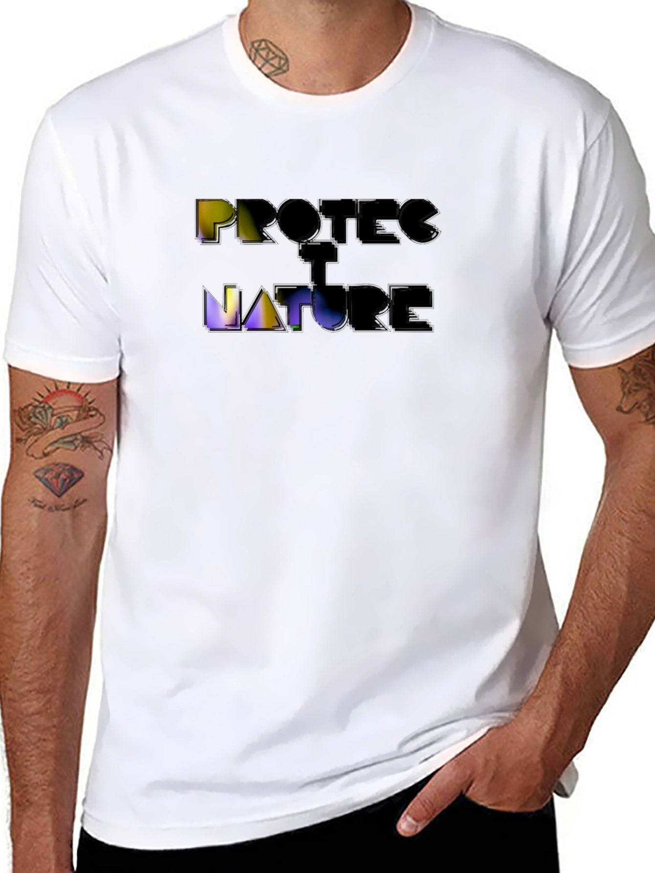 Protect Nature Graphic T-Shirt - Black Short Sleeve