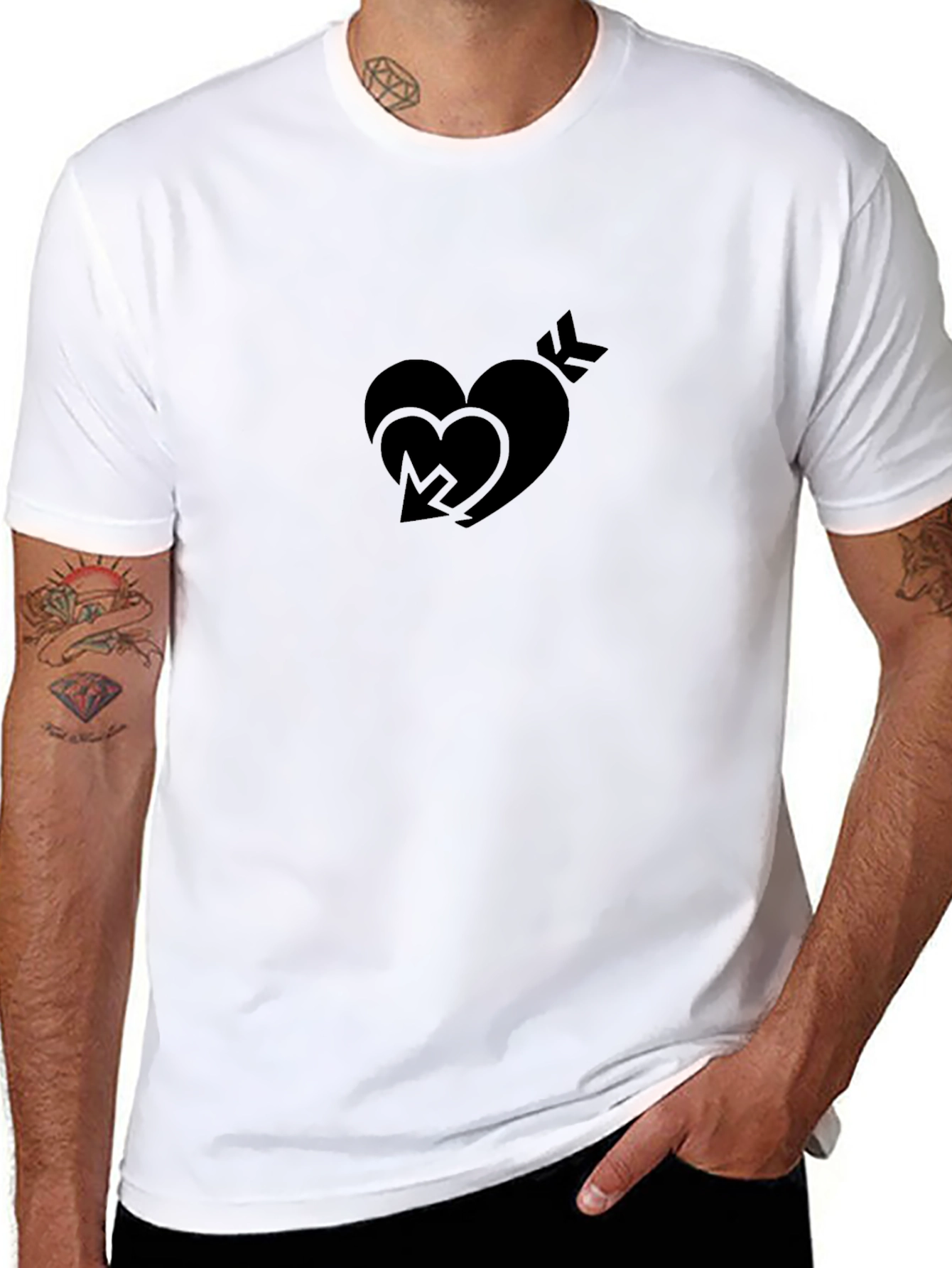Heart & Arrow Graphic Tee - Black