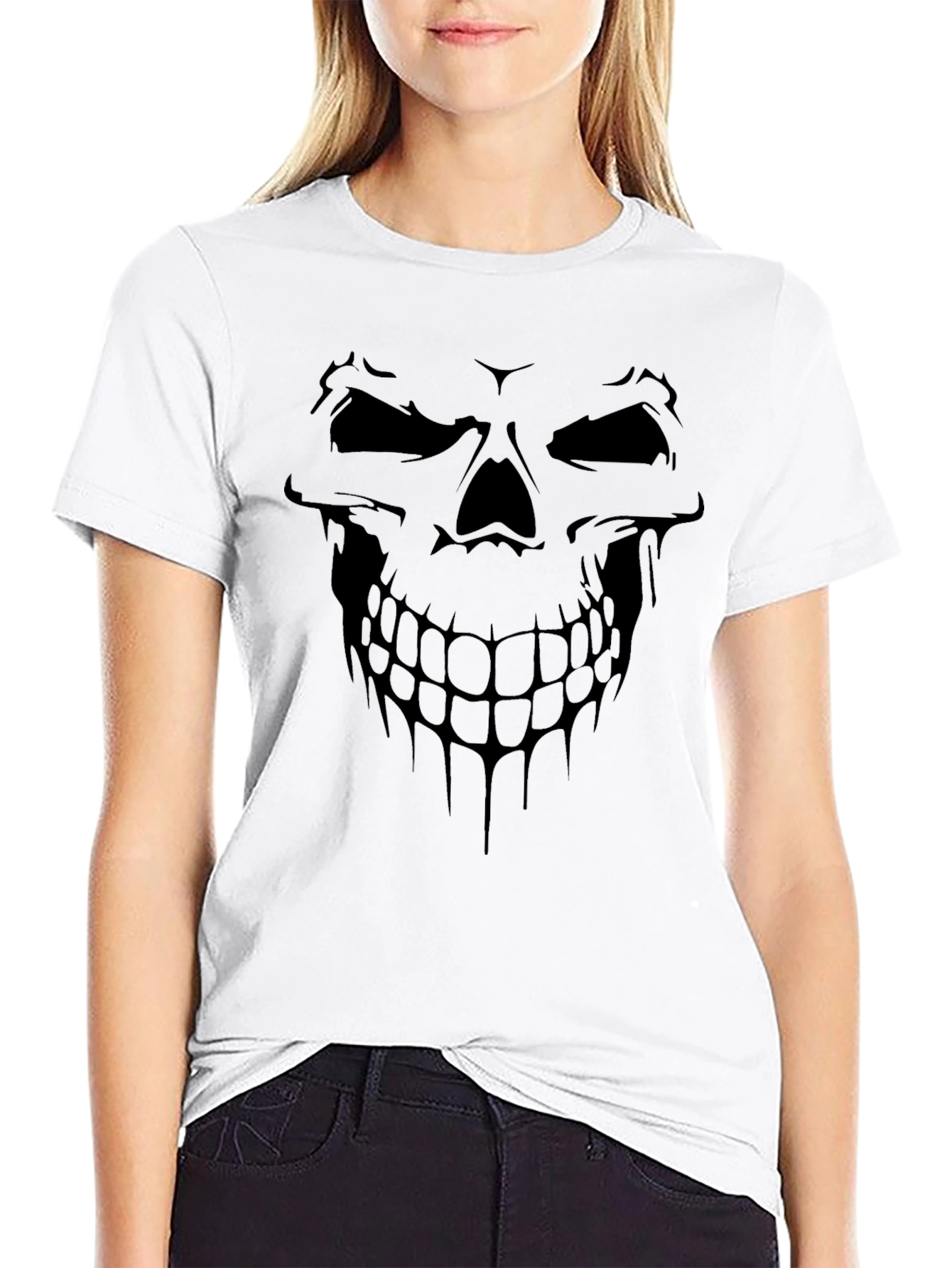 Mens Black Skull Graphic T-Shirt