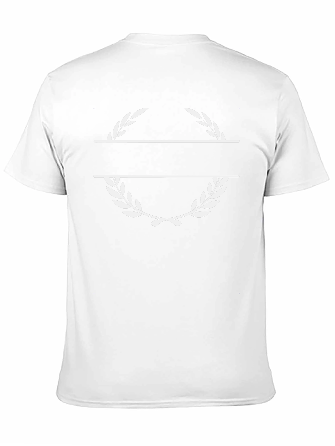 Black Tee with Customizable Laurel Wreath Design