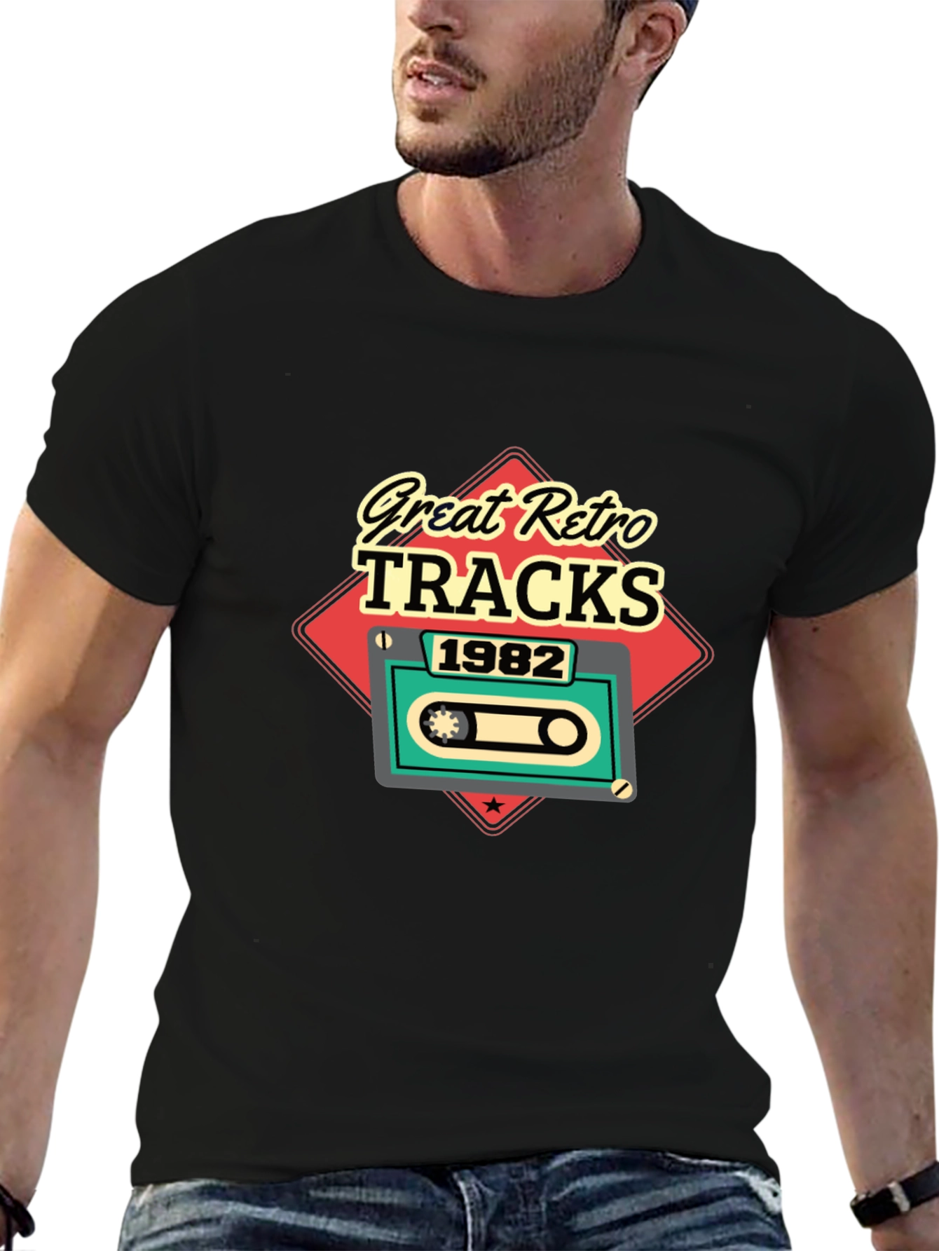 Great Retro Tracks 1982 Cassette Tape T-Shirt