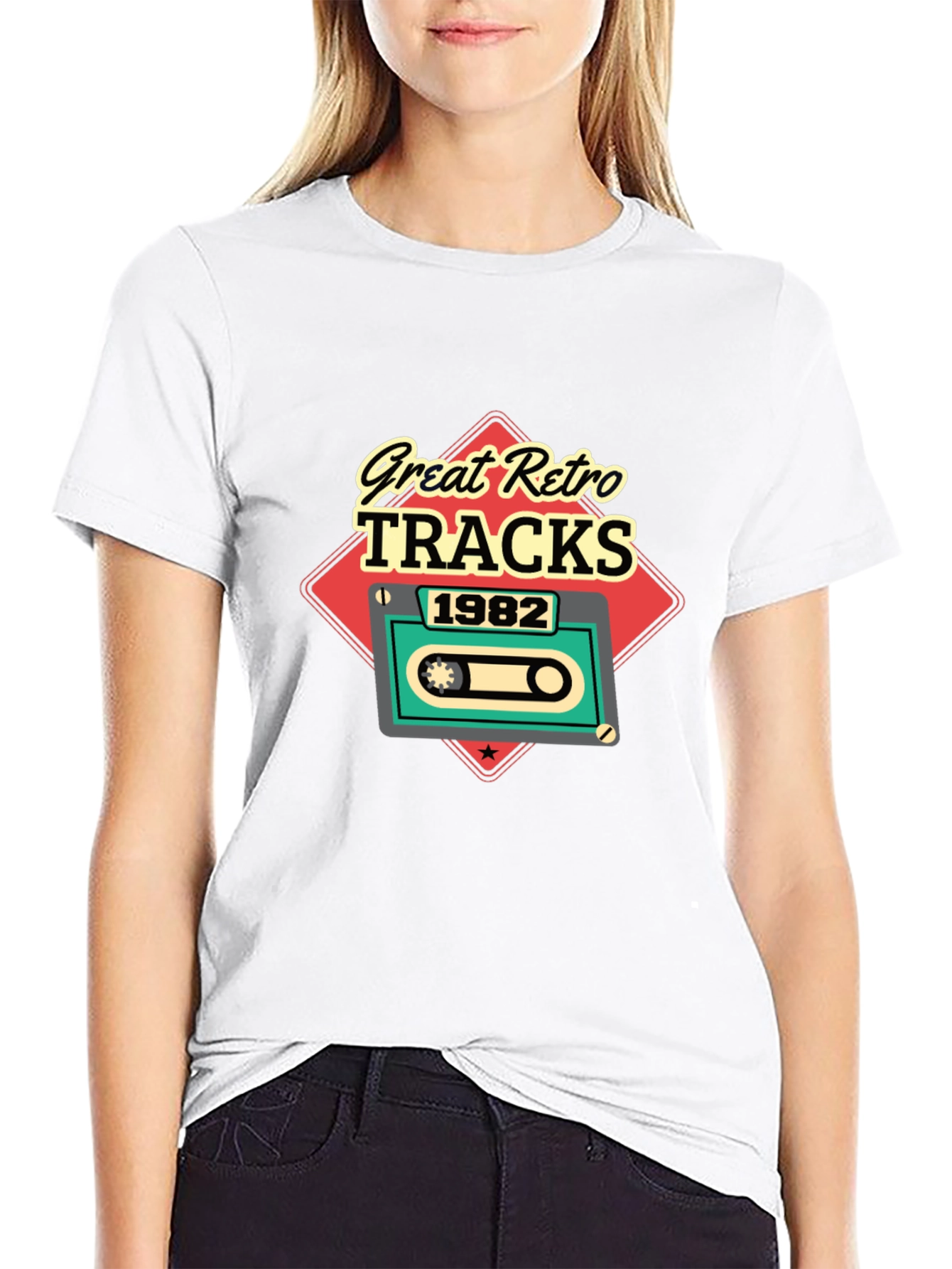Great Retro Tracks 1982 Cassette Tape T-Shirt