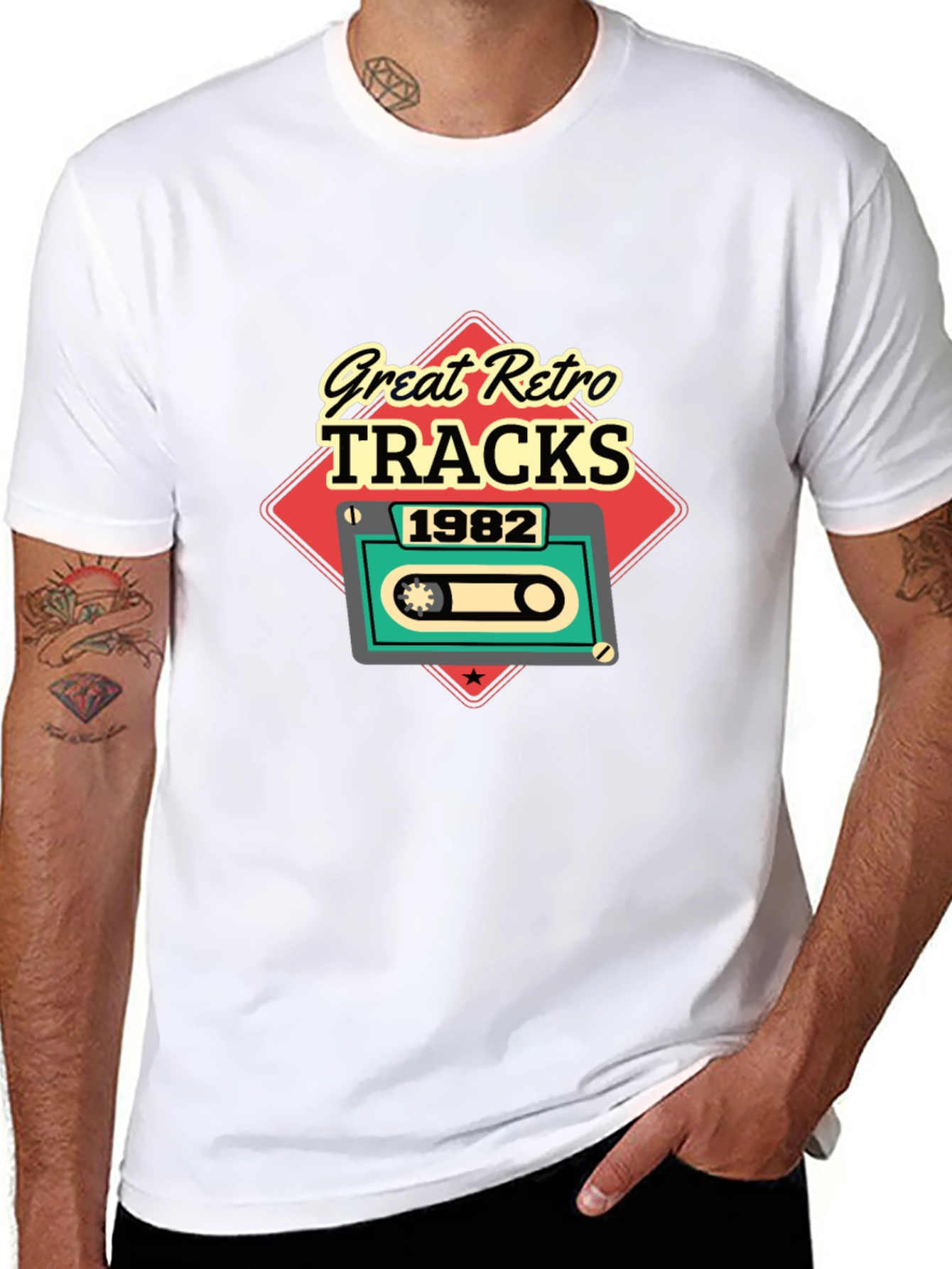 Great Retro Tracks 1982 Cassette Tape T-Shirt
