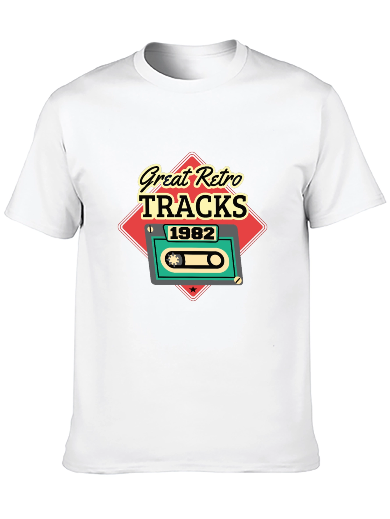 Great Retro Tracks 1982 Cassette Tape T-Shirt