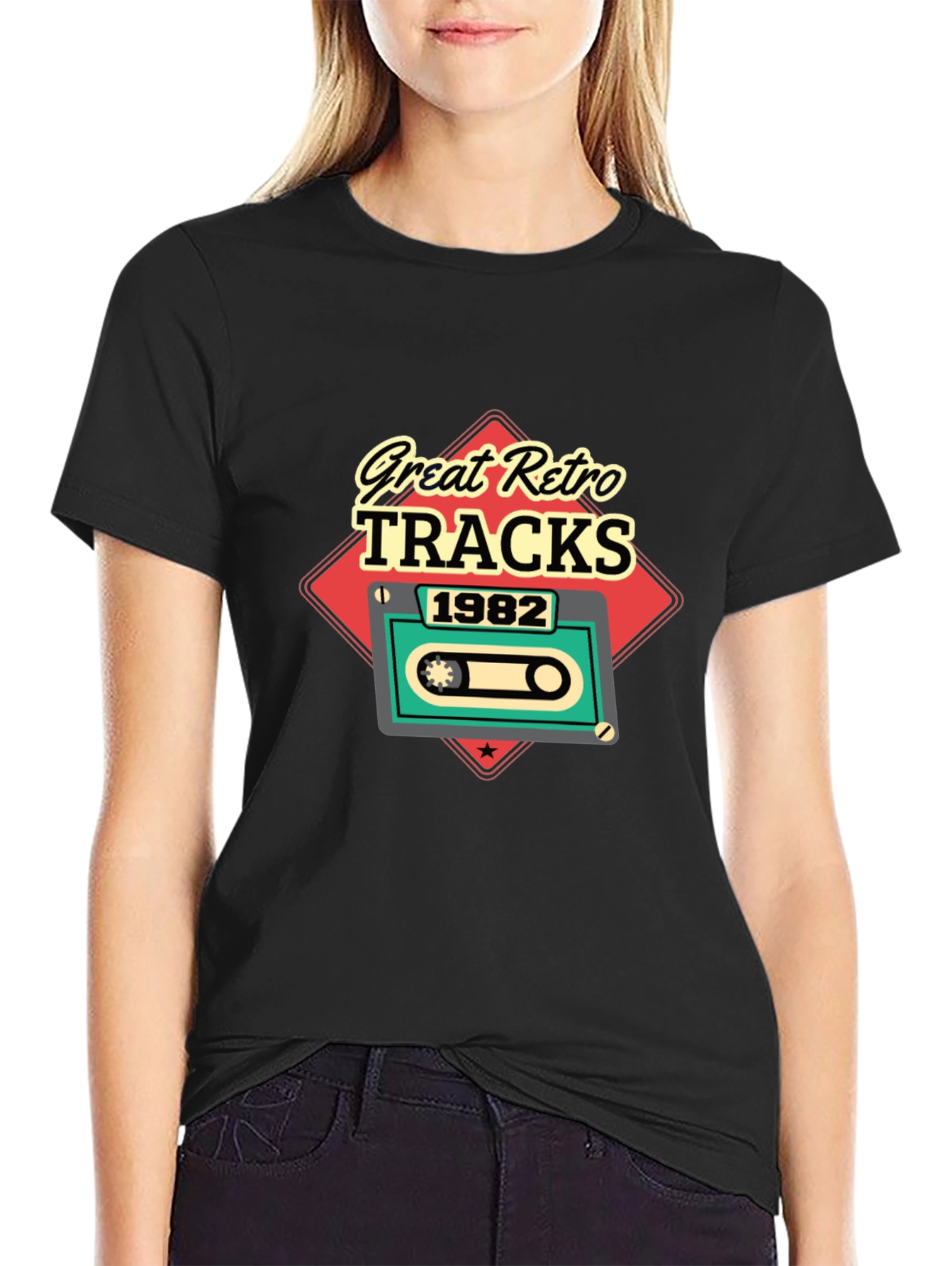 Great Retro Tracks 1982 Cassette Tape T-Shirt
