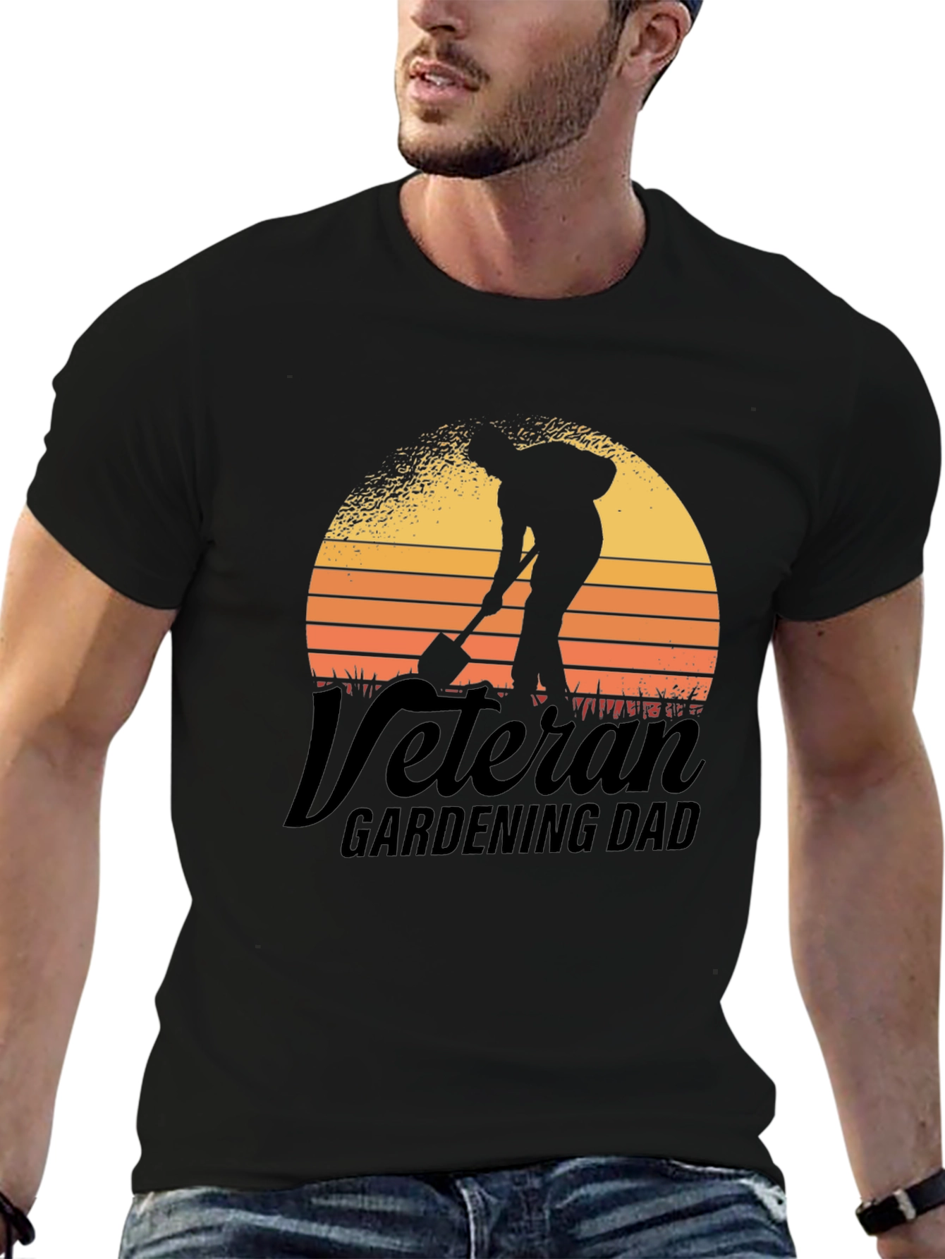 Veteran Gardening Dad T-Shirt - Black