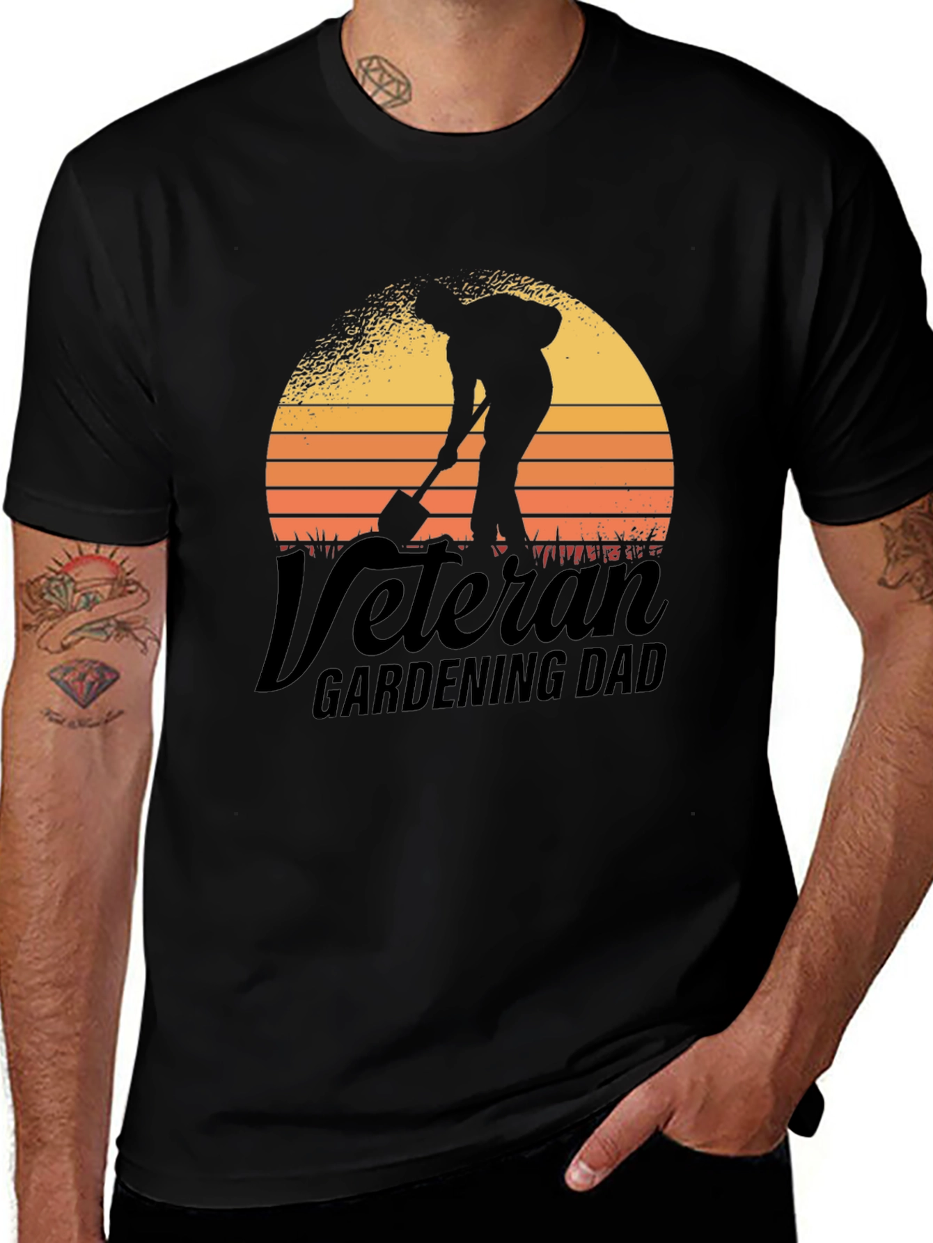 Veteran Gardening Dad T-Shirt - Black
