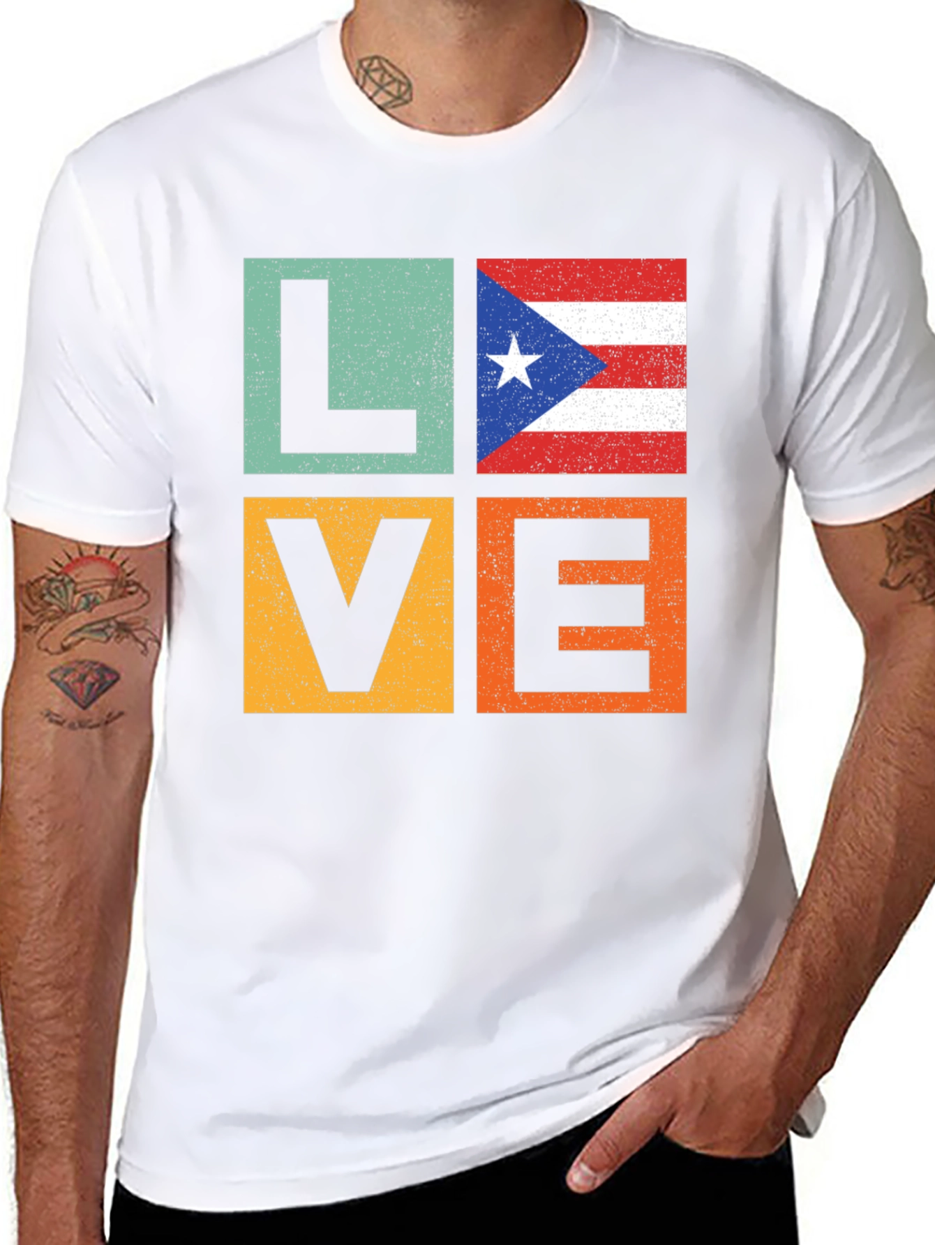 Puerto Rico Love Graphic Tee - Black T-Shirt