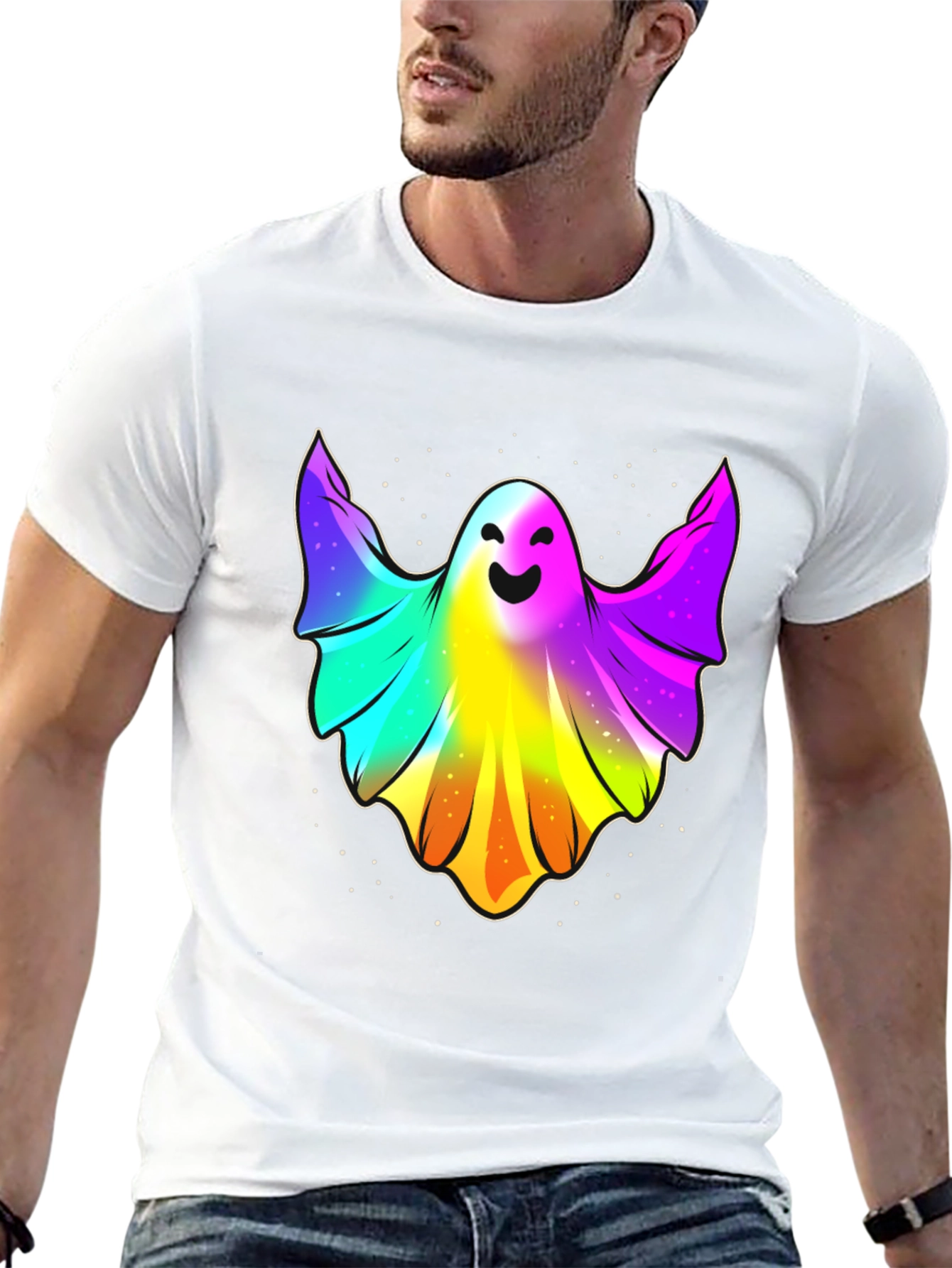 Rainbow Ghost T-Shirt - Halloween Apparel