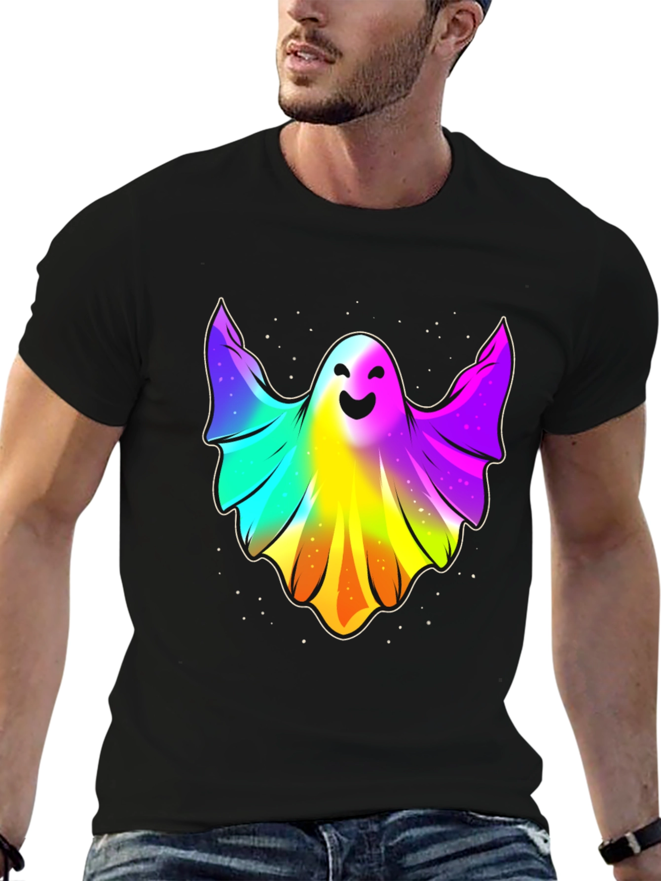 Rainbow Ghost T-Shirt - Halloween Apparel