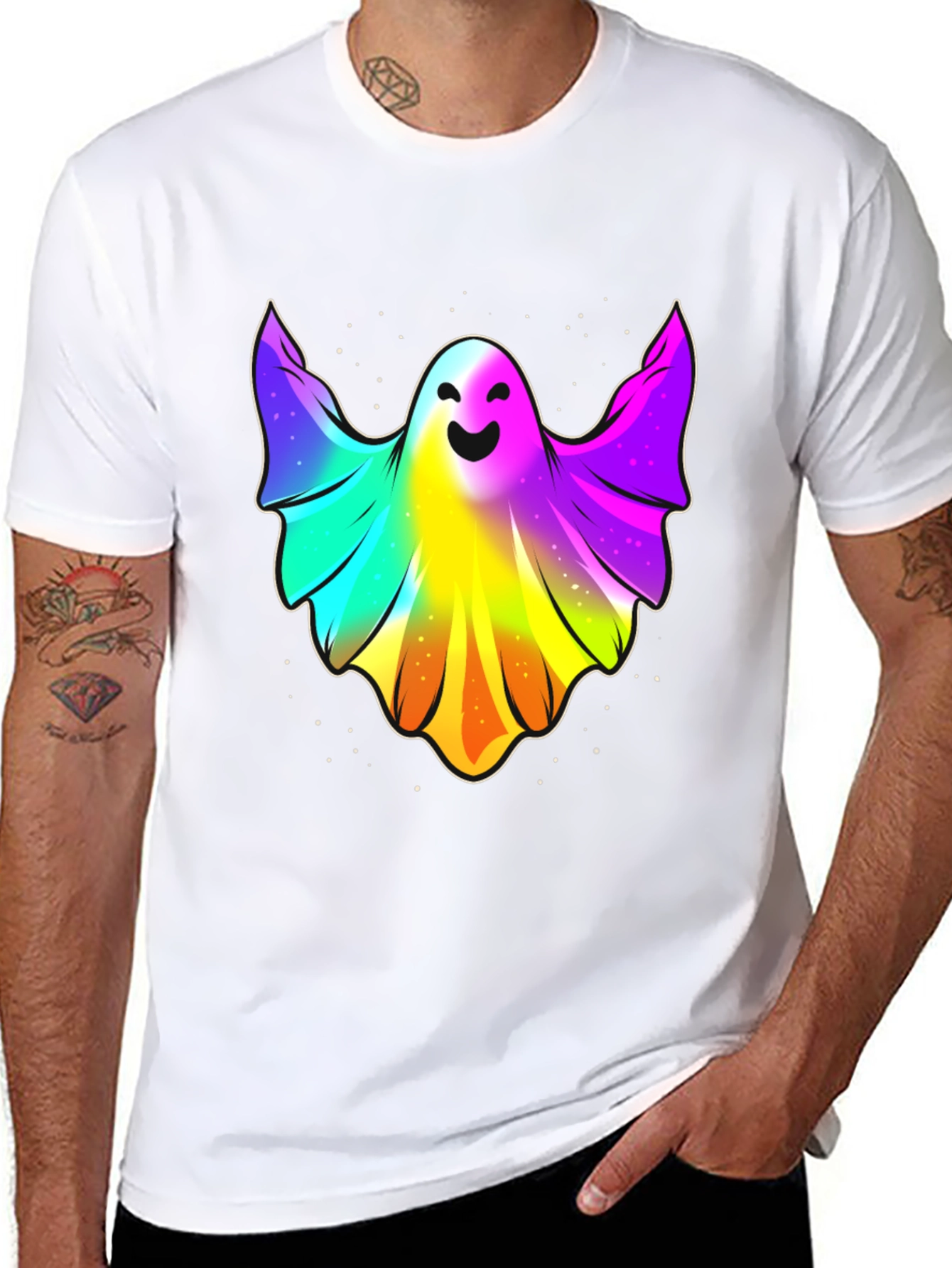 Rainbow Ghost T-Shirt - Halloween Apparel