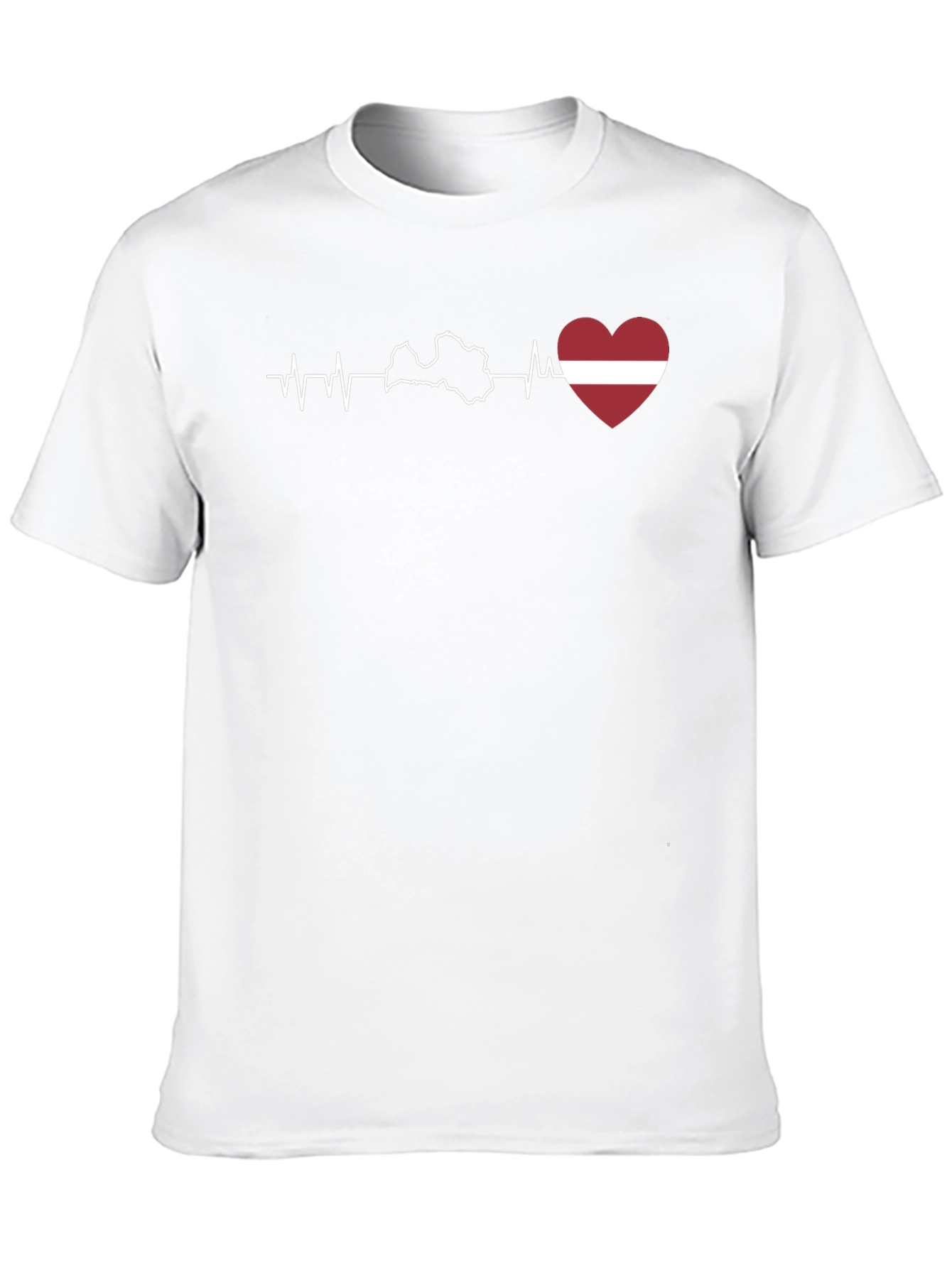Latvia Heartbeat T-Shirt - Black Cotton Tee