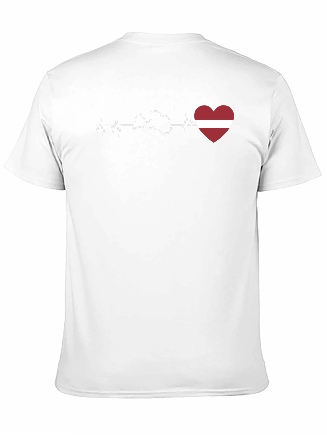 Latvia Heartbeat T-Shirt - Black Cotton Tee