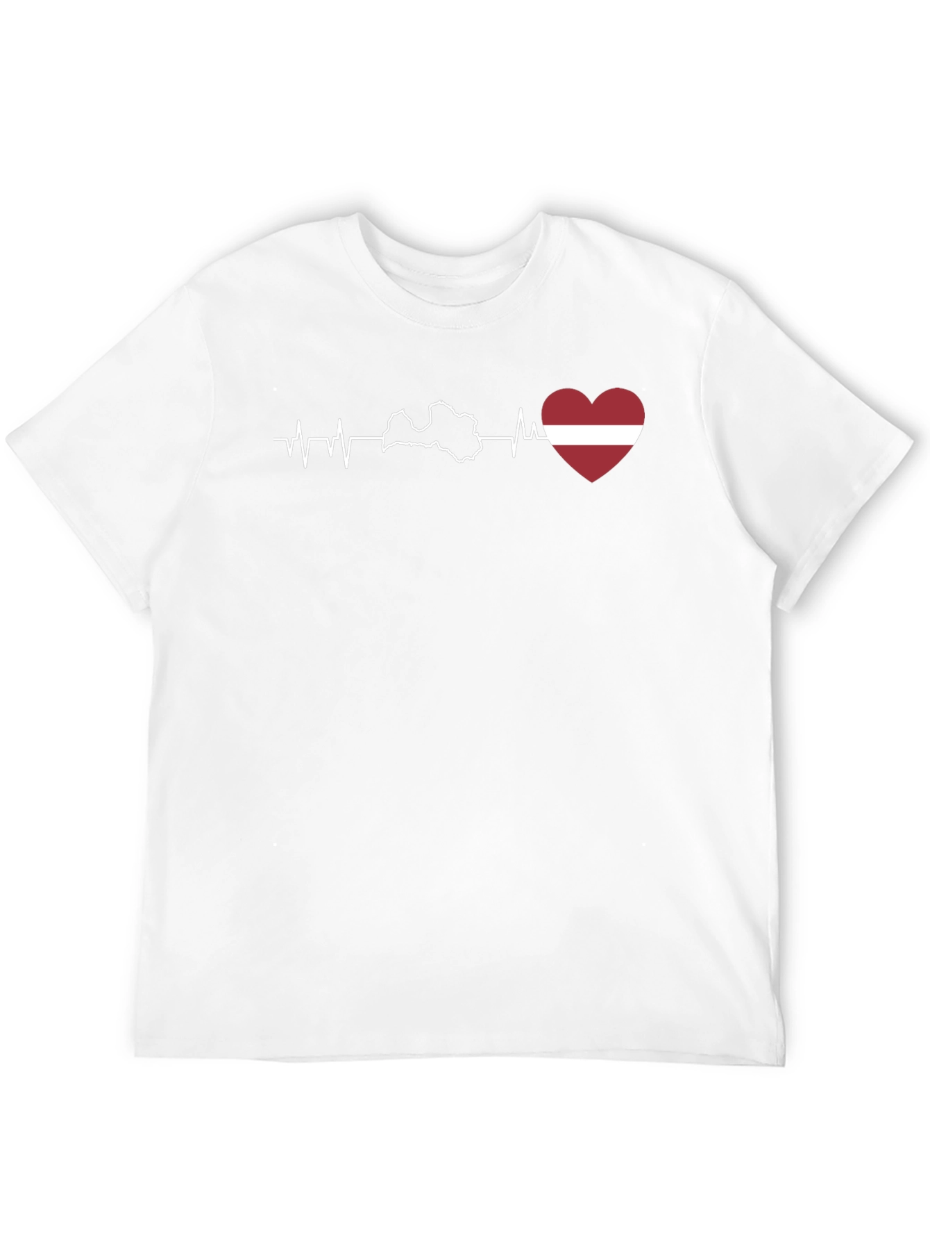 Latvia Heartbeat T-Shirt - Black Cotton Tee