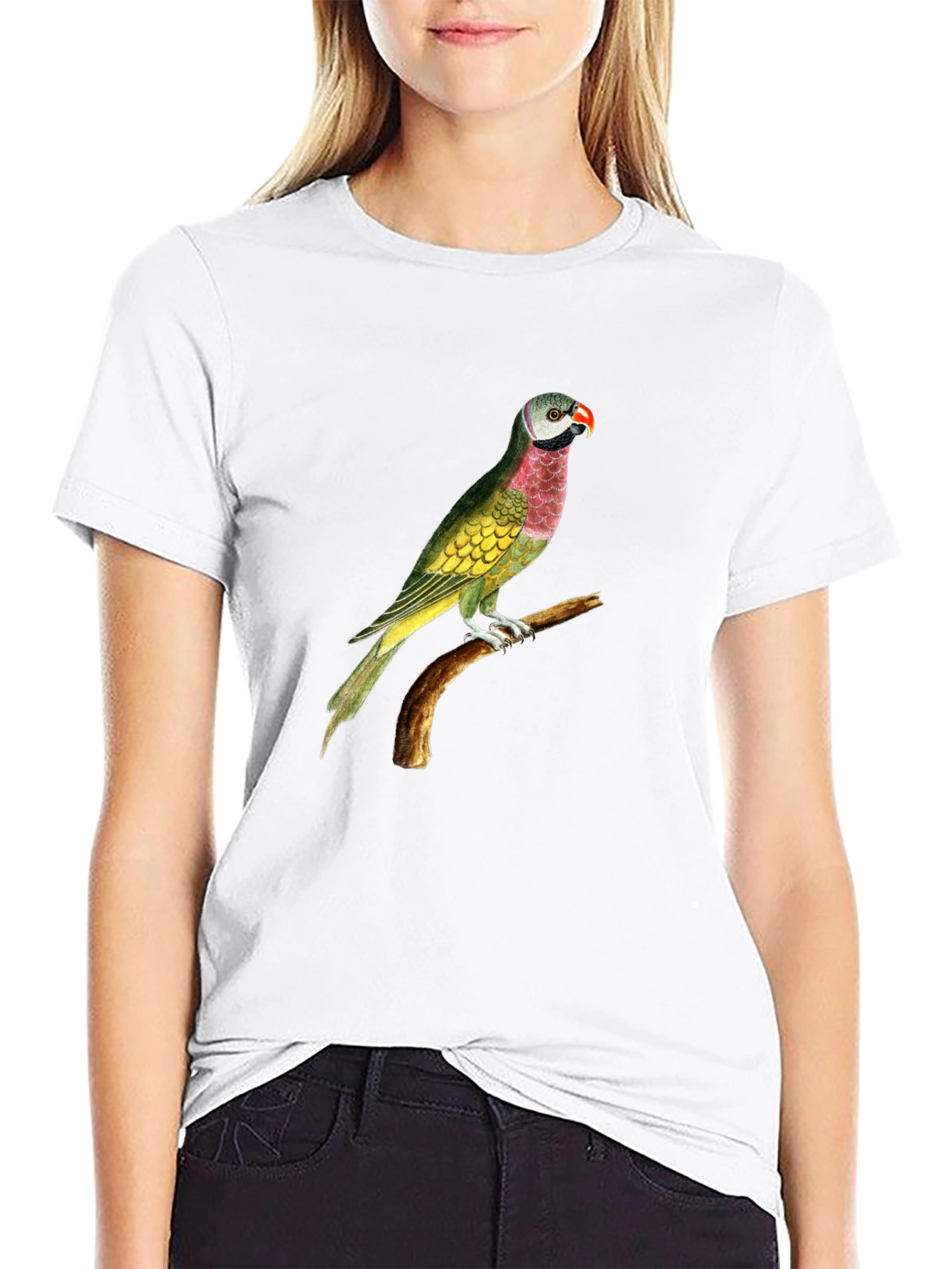 Parrot Graphic Tee - Black Cotton T-Shirt
