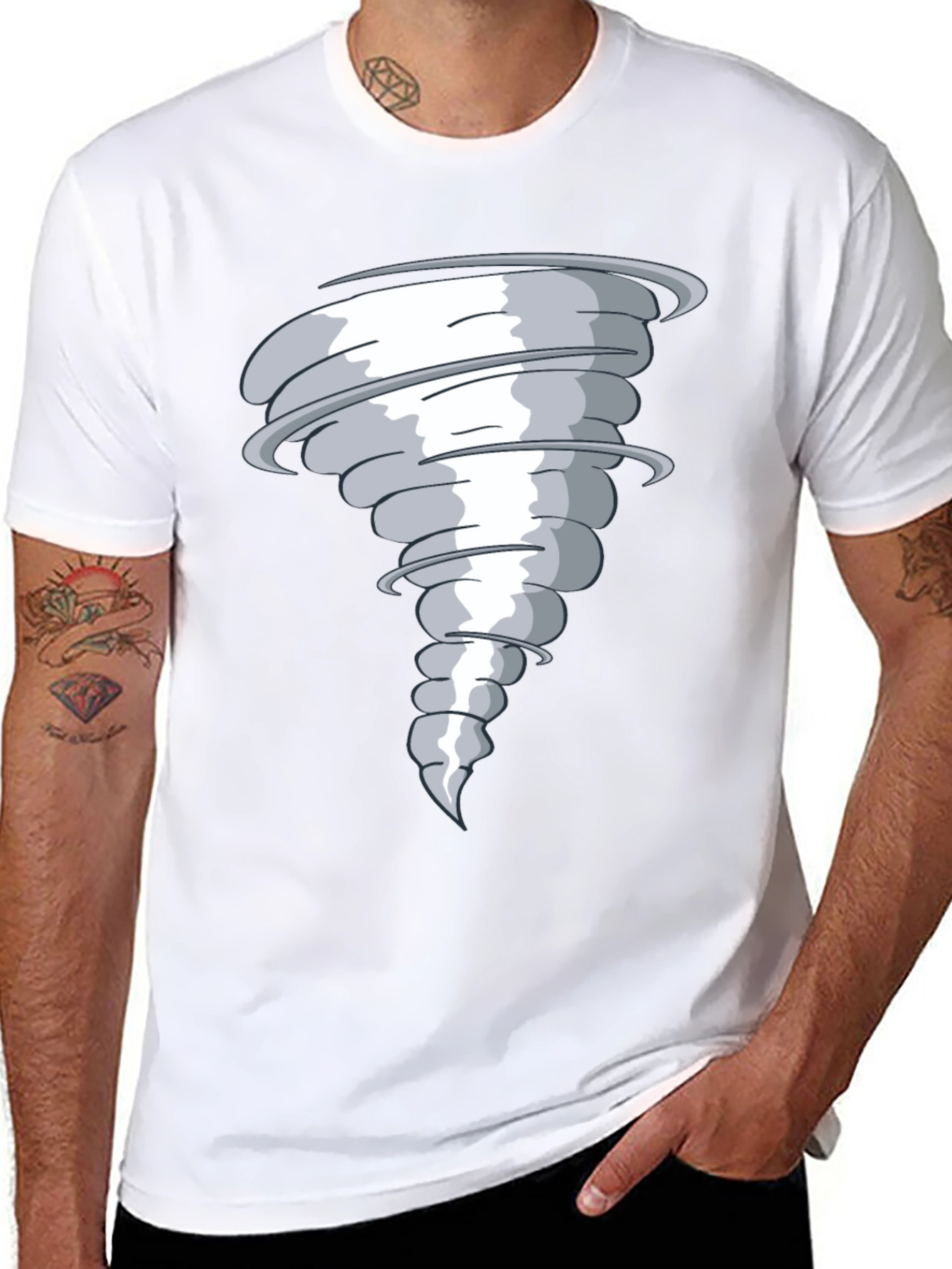 Tornado Graphic Print Black T-Shirt