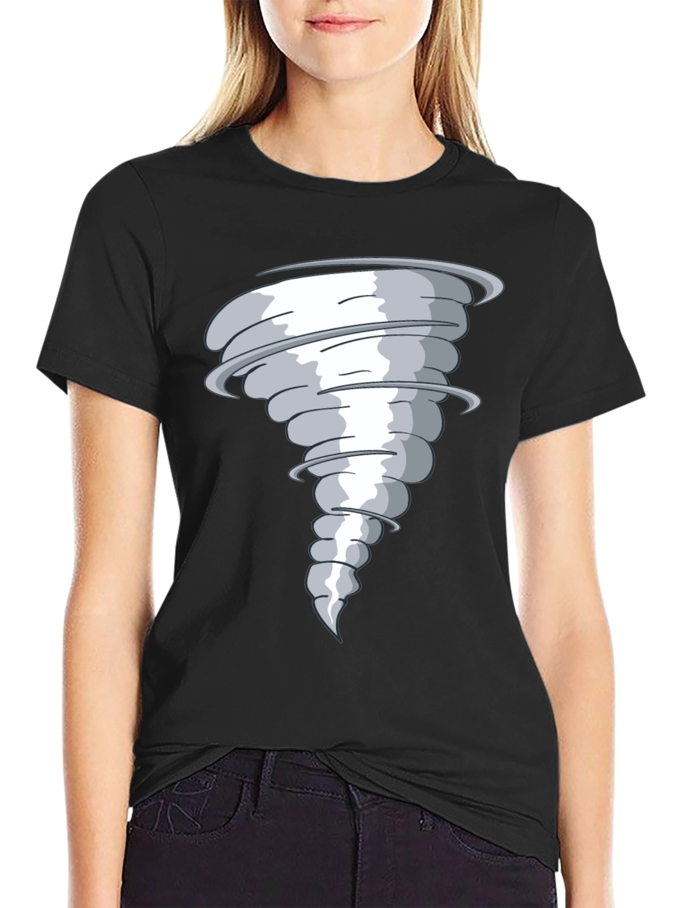 Tornado Graphic Print Black T-Shirt