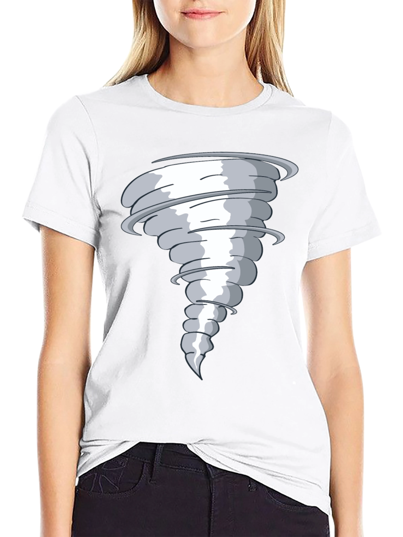 Tornado Graphic Print Black T-Shirt