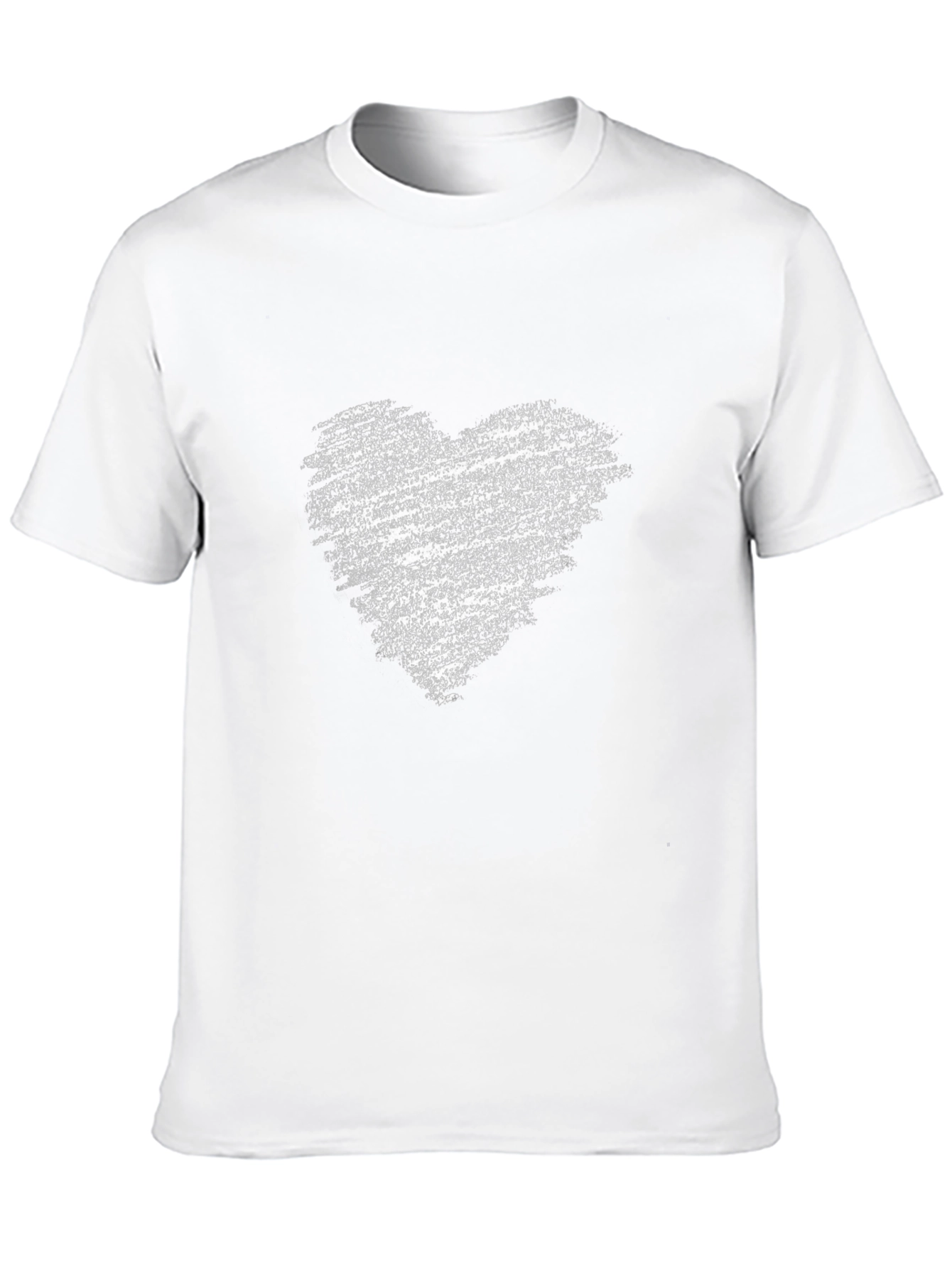 Mens Black T-Shirt with Distressed Heart Graphic
