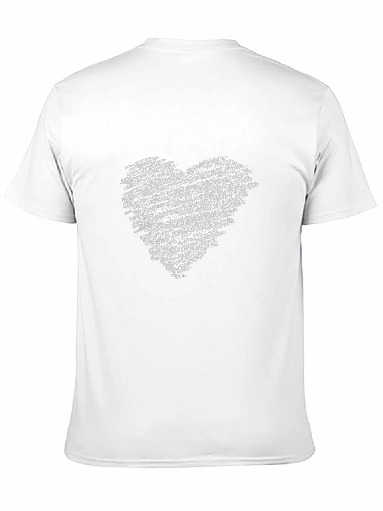 Mens Black T-Shirt with Distressed Heart Graphic