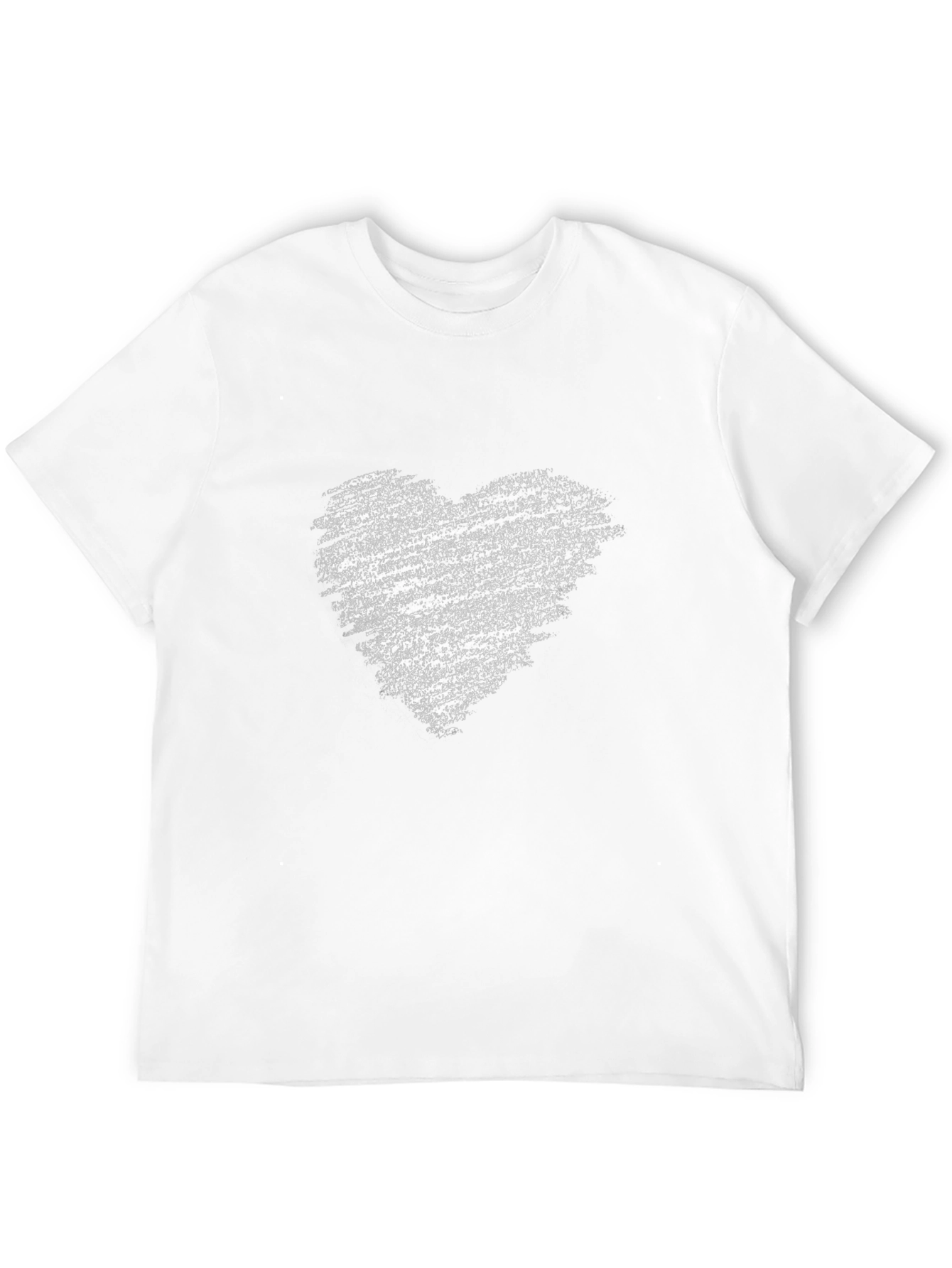 Mens Black T-Shirt with Distressed Heart Graphic