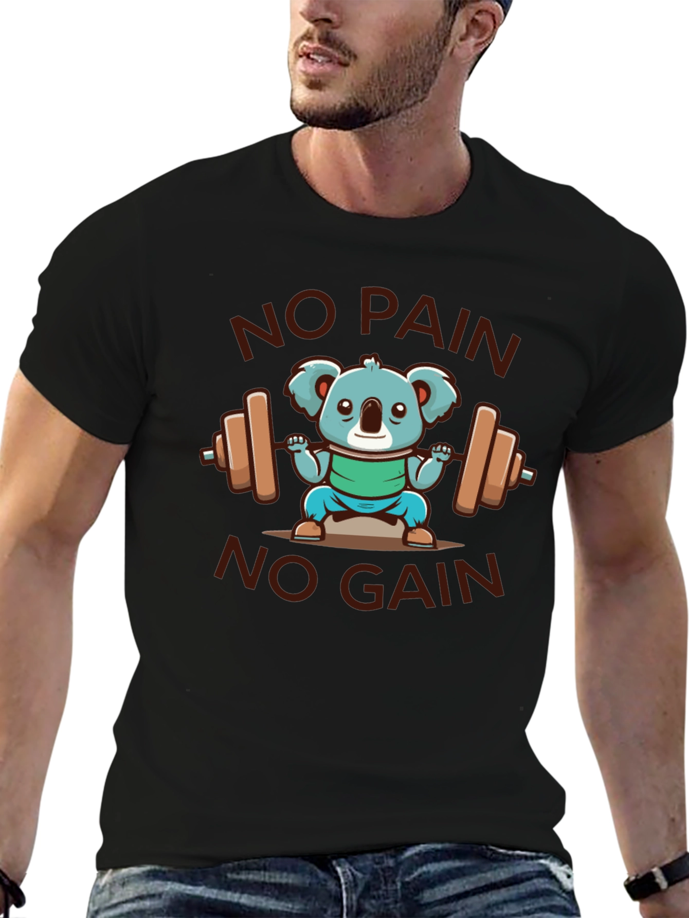 Koala Lifting Weights Graphic T-Shirt