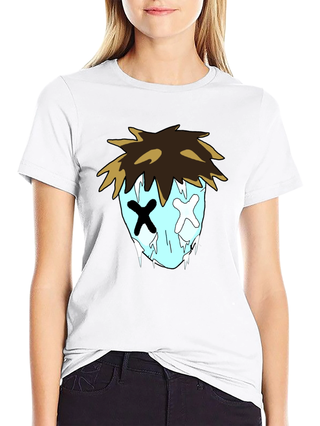 Cartoon Graphic Black T-Shirt for Men