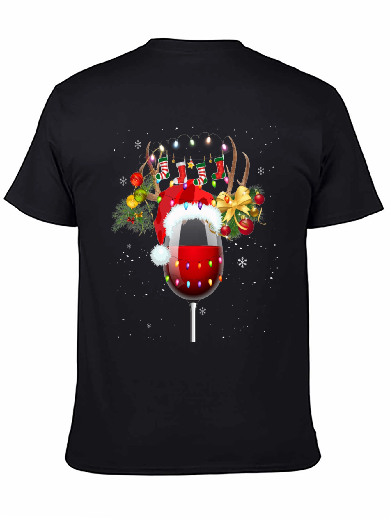 Festive Wine Glass Christmas T-Shirt