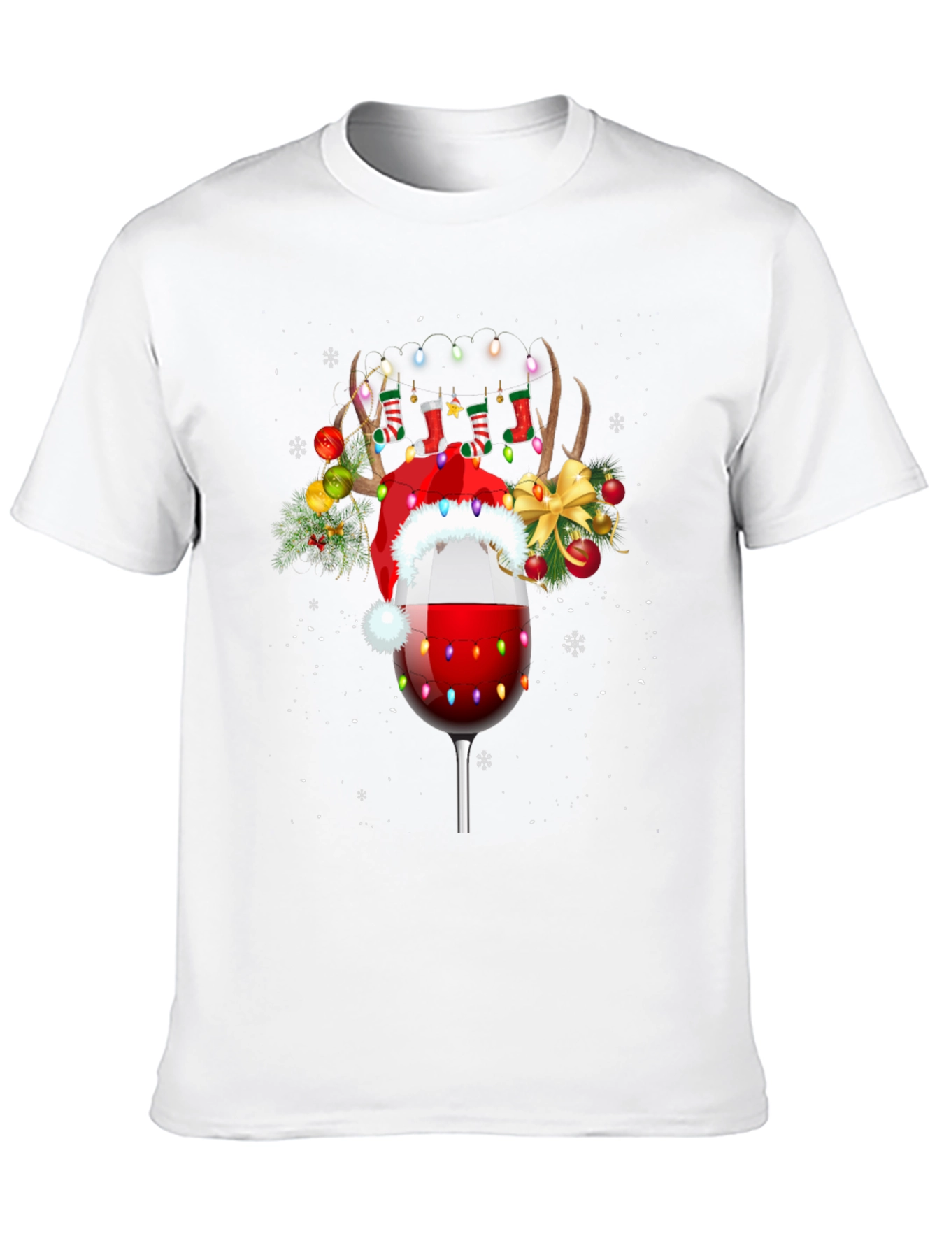 Festive Wine Glass Christmas T-Shirt