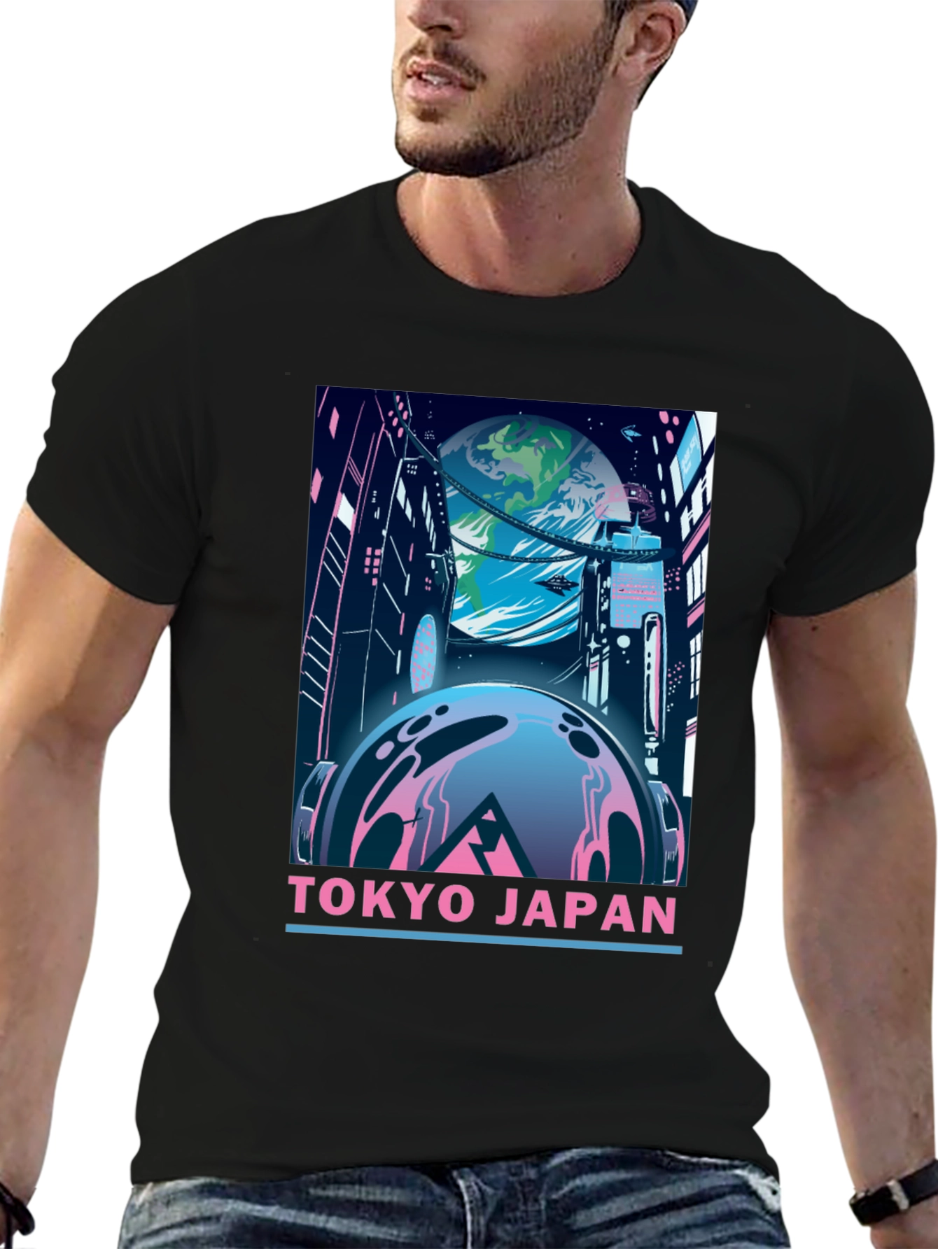 Tokyo Japan Graphic T-Shirt - Retro Sci-Fi Style