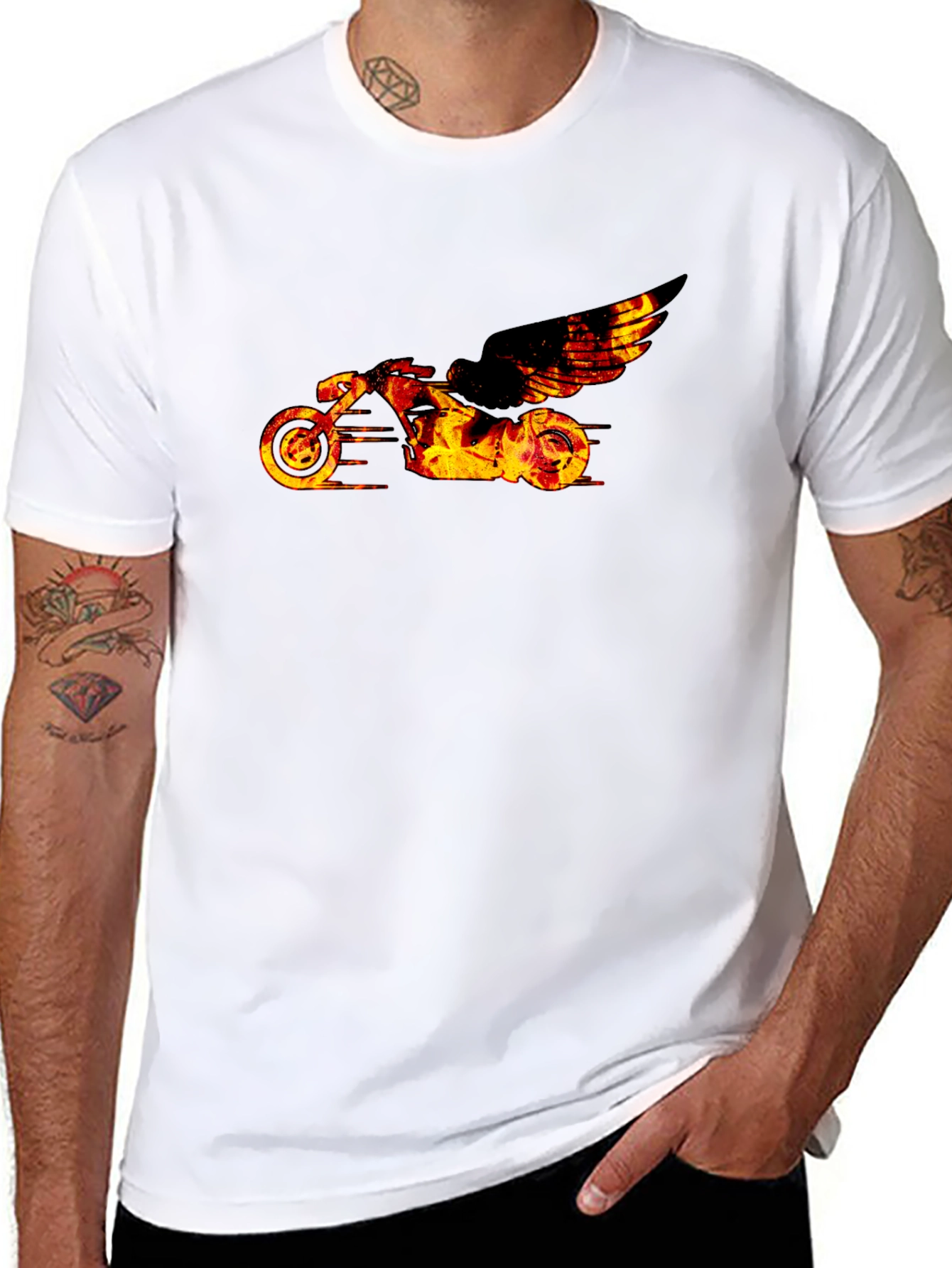 Fiery Motorcycle Graphic Tee