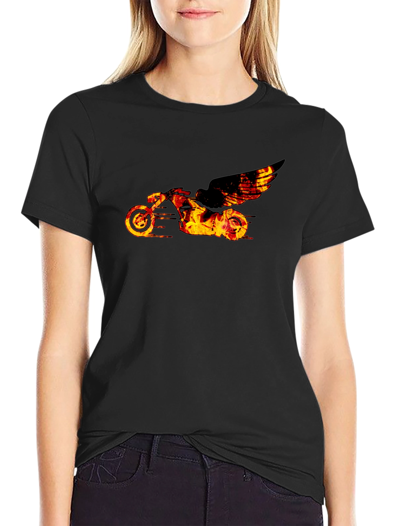Fiery Motorcycle Graphic Tee