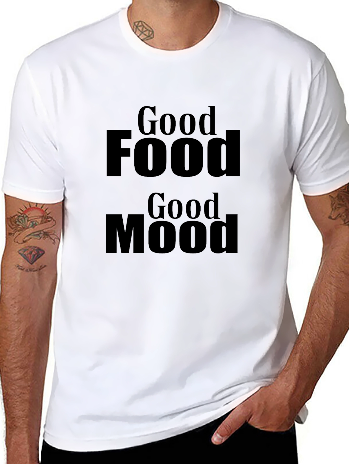 Good Food Good Mood Black T-Shirt