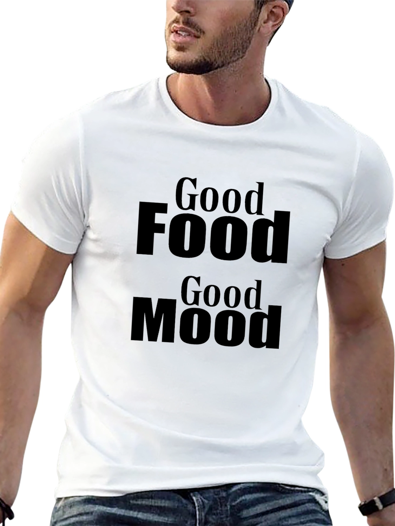 Good Food Good Mood Black T-Shirt