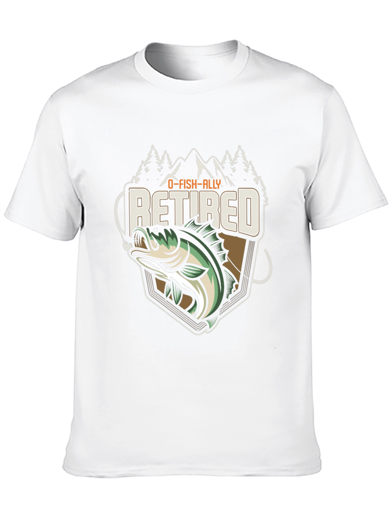 O-FISH-ALLY Retired Fishing T-Shirt - Bass Graphic Tee