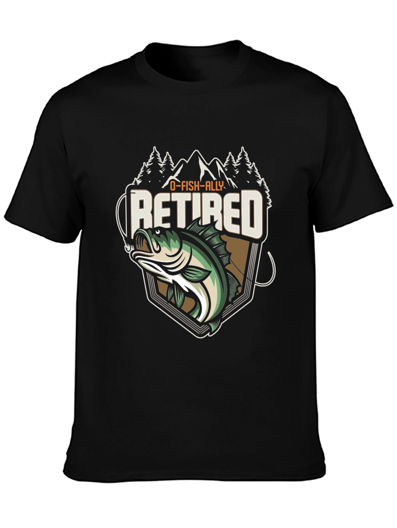 O-FISH-ALLY Retired Fishing T-Shirt - Bass Graphic Tee