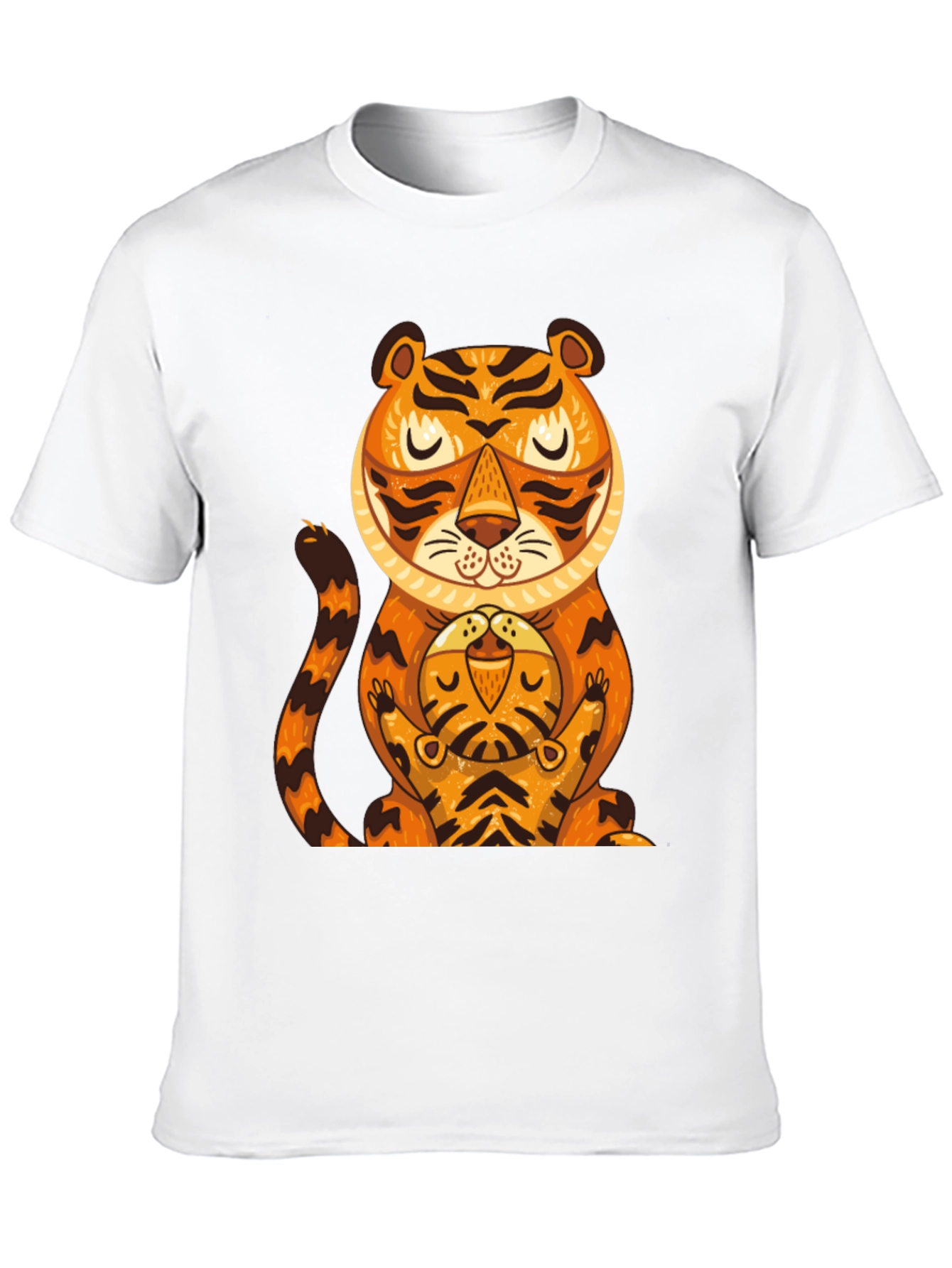 Tiger & Cub Graphic Tee - Black Cotton T-Shirt