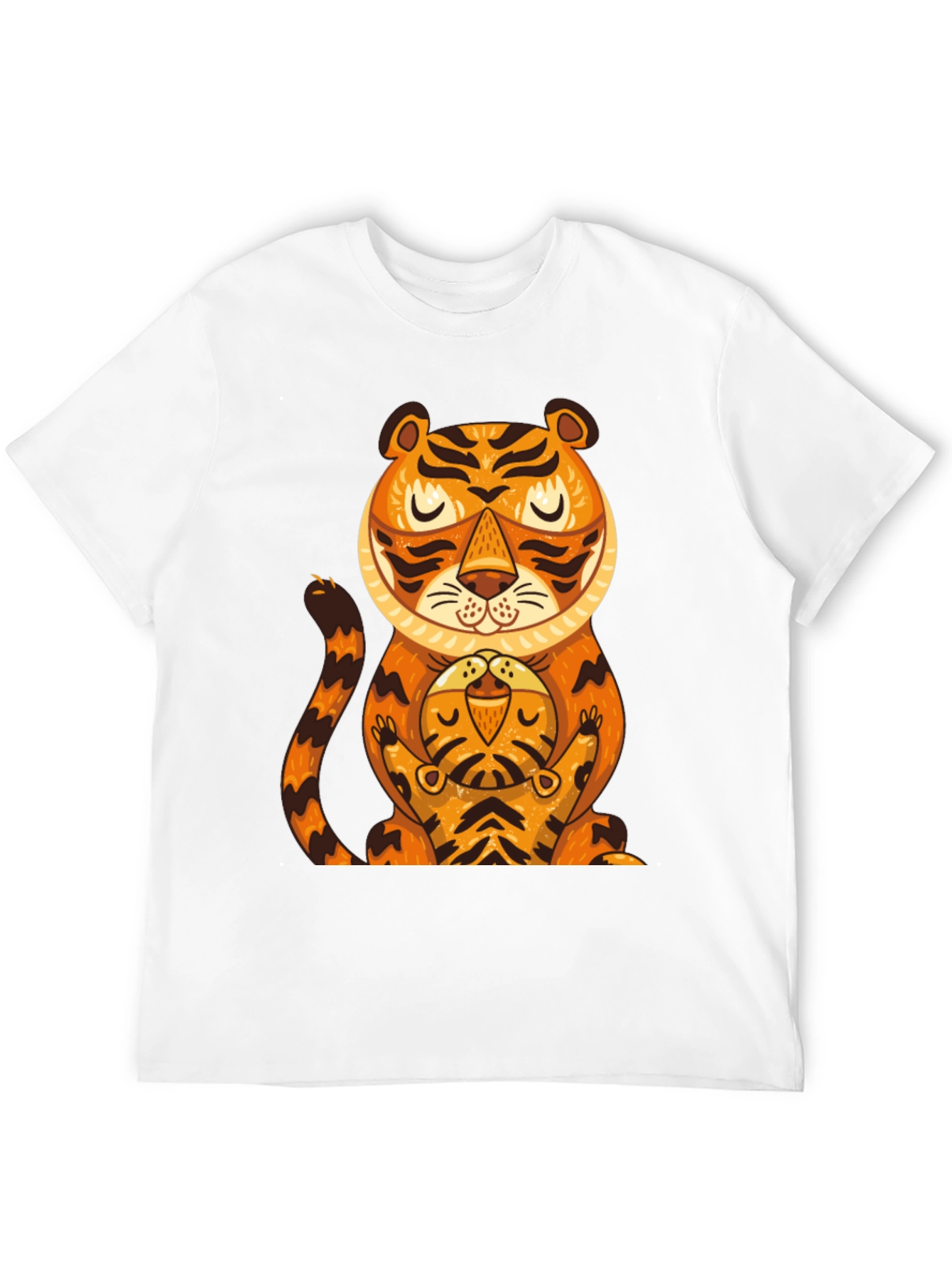 Tiger & Cub Graphic Tee - Black Cotton T-Shirt