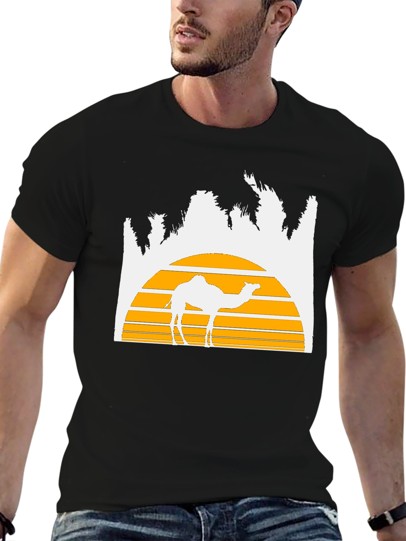 Desert Sunset Camel Graphic T-Shirt