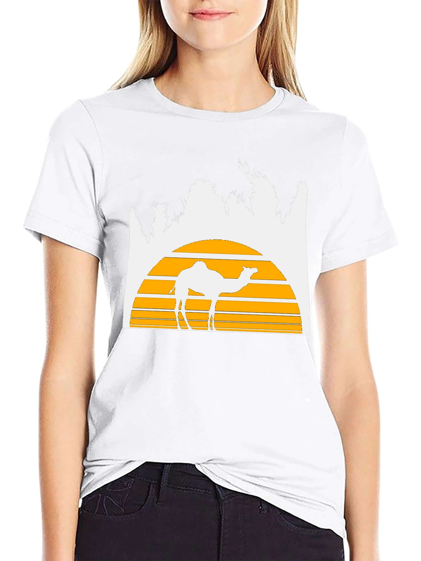 Desert Sunset Camel Graphic T-Shirt