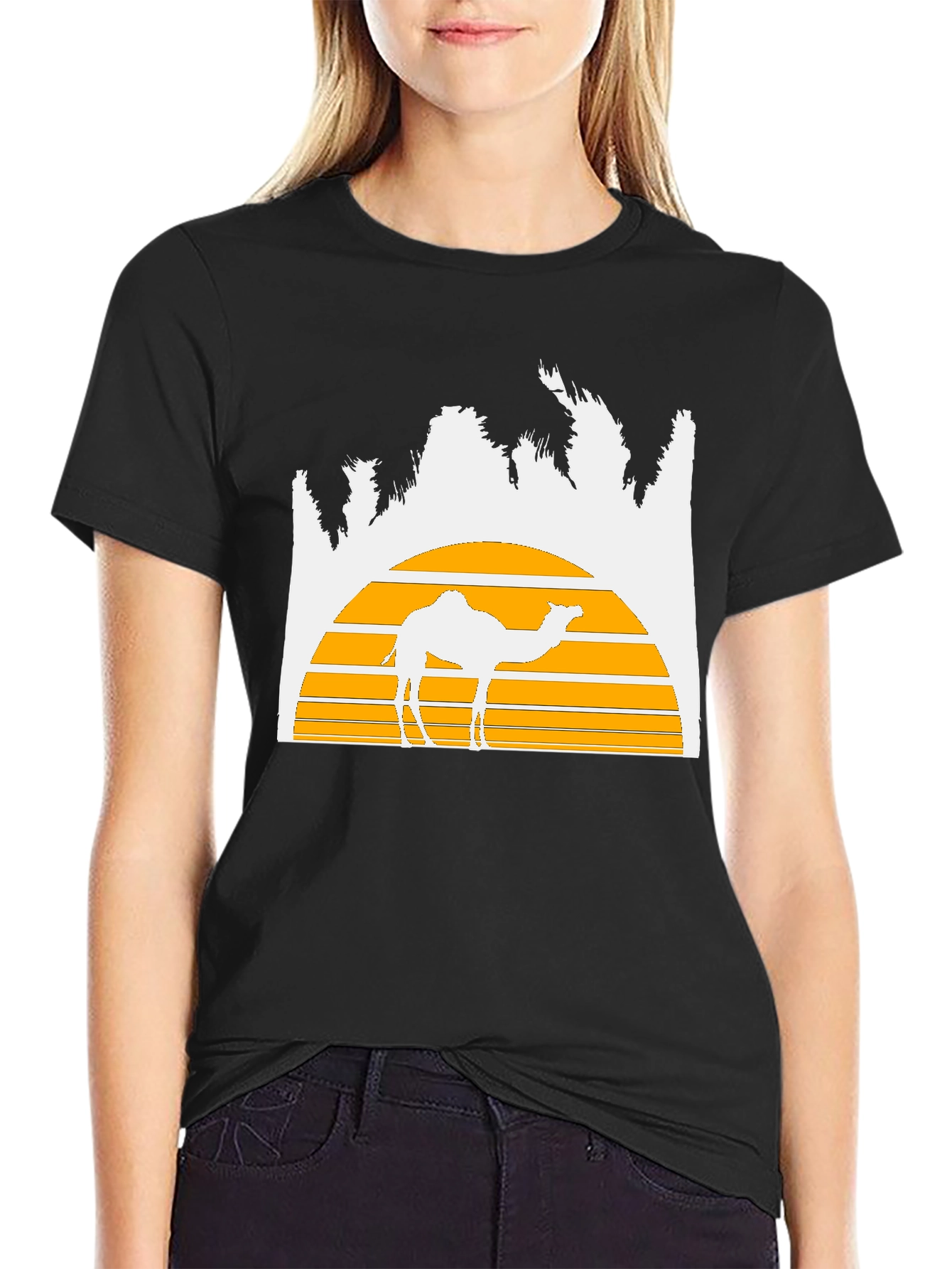 Desert Sunset Camel Graphic T-Shirt