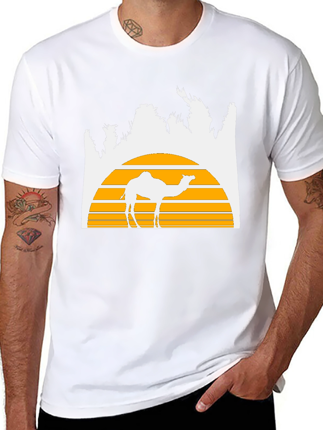 Desert Sunset Camel Graphic T-Shirt
