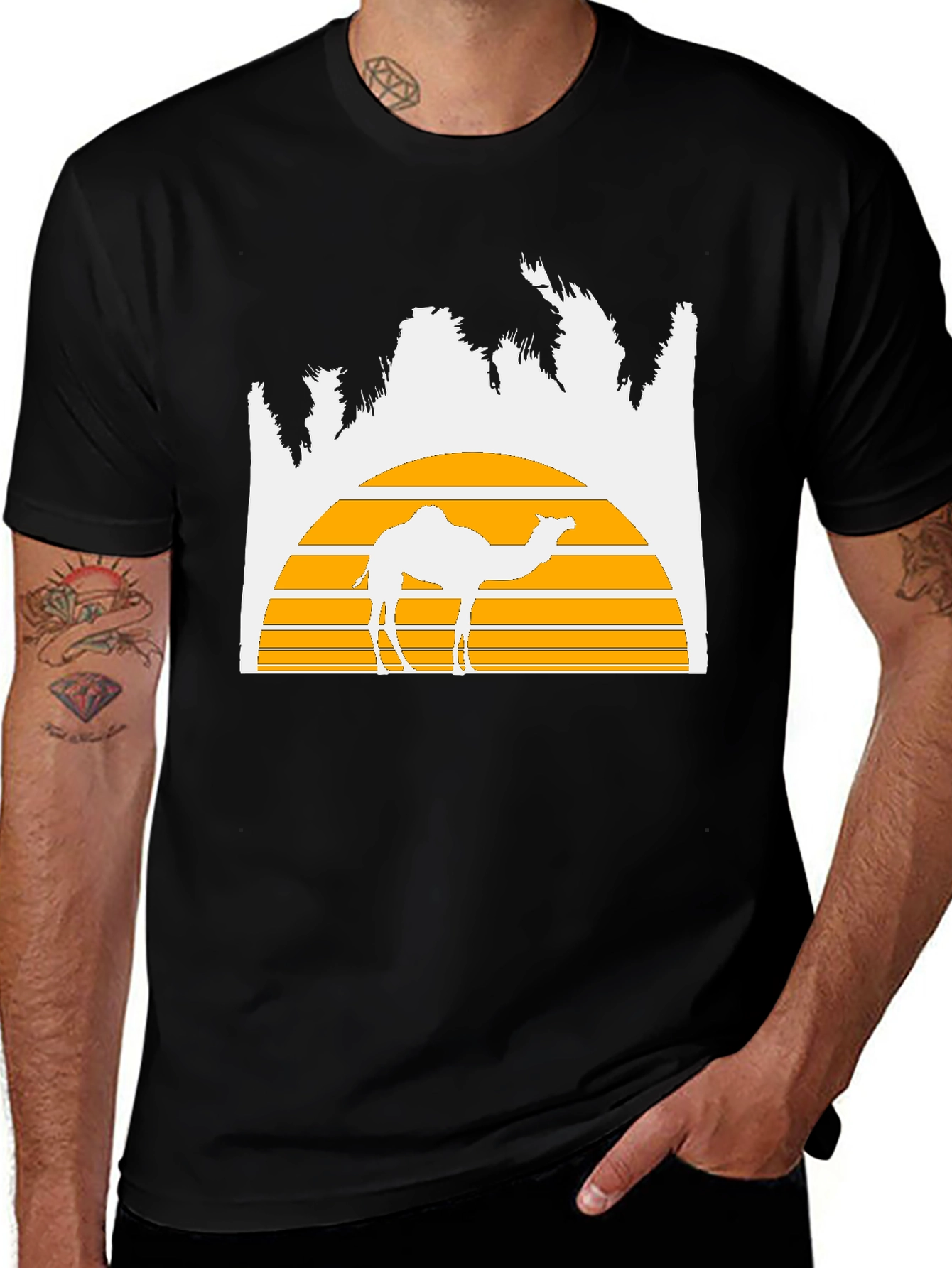 Desert Sunset Camel Graphic T-Shirt