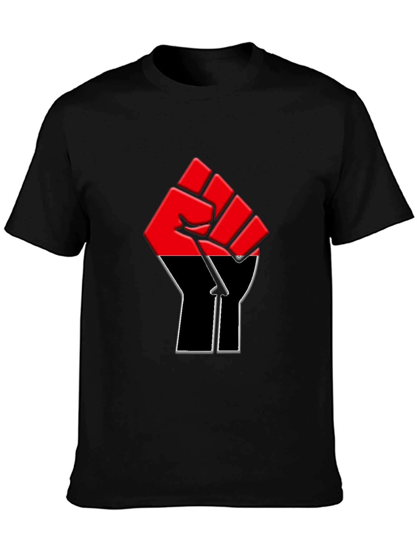 Red and Black Fist Graphic T-Shirt - Unisex
