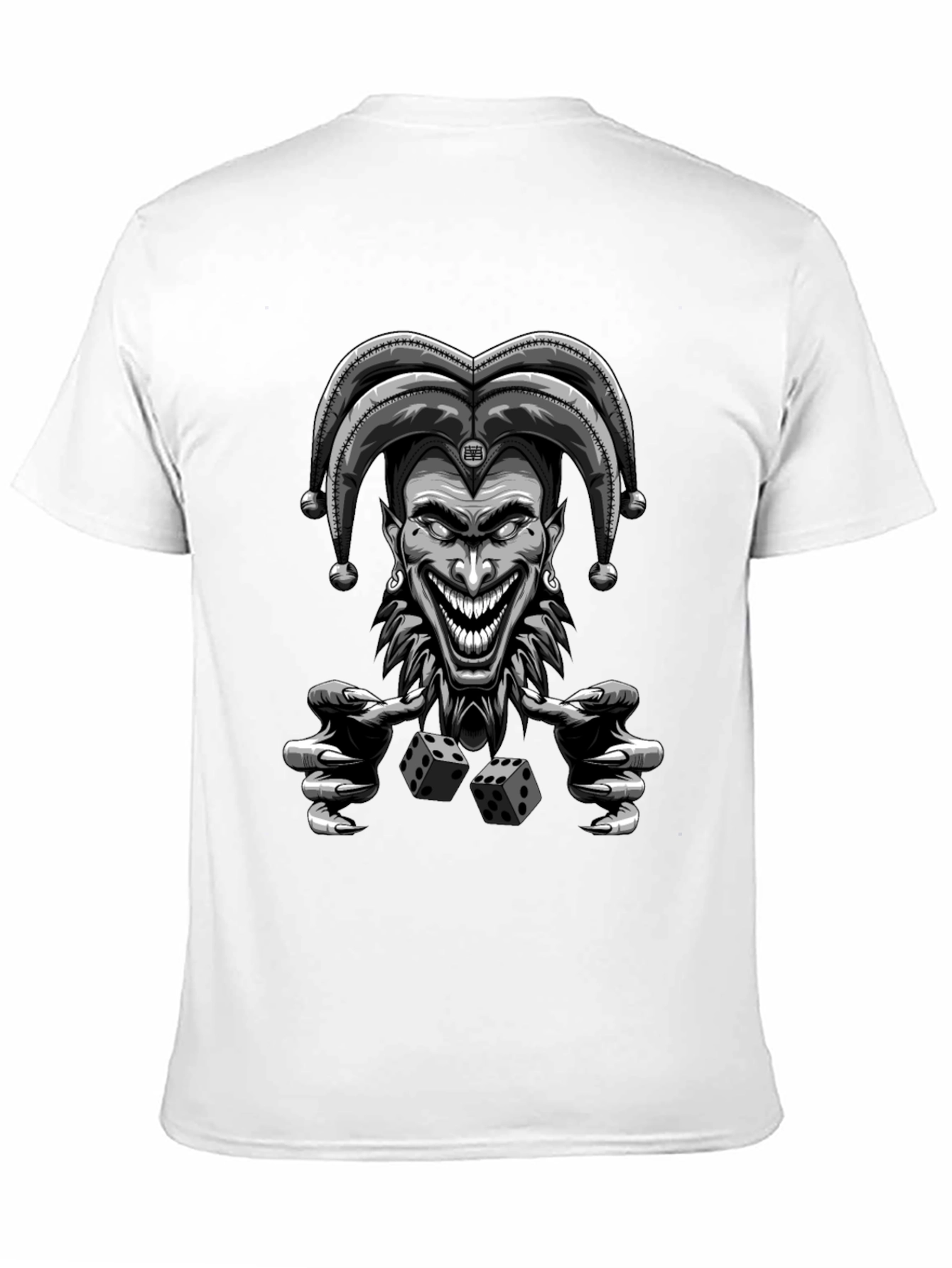 Creepy Joker Dice Graphic Tee - Mens Black T-Shirt