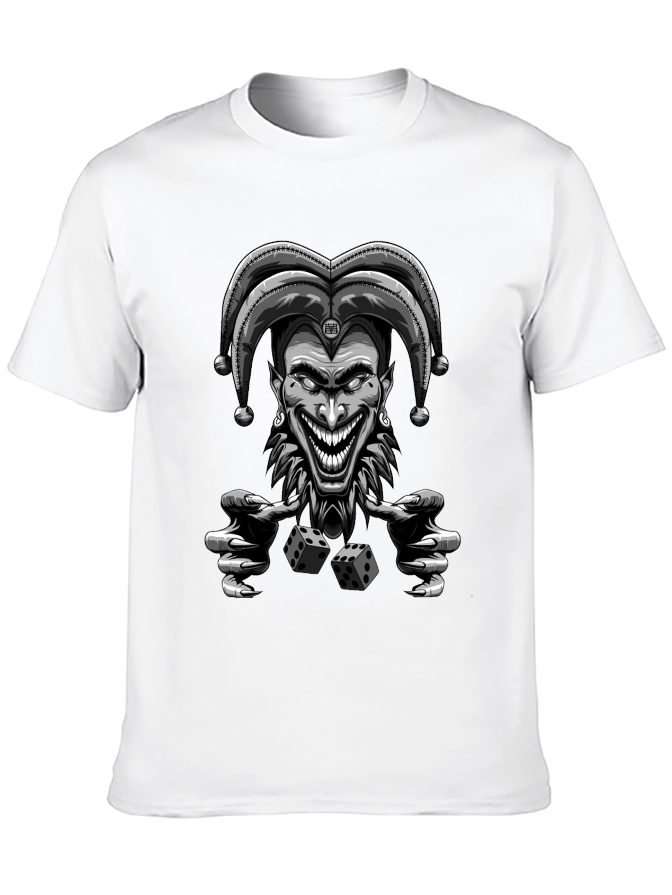 Creepy Joker Dice Graphic Tee - Mens Black T-Shirt
