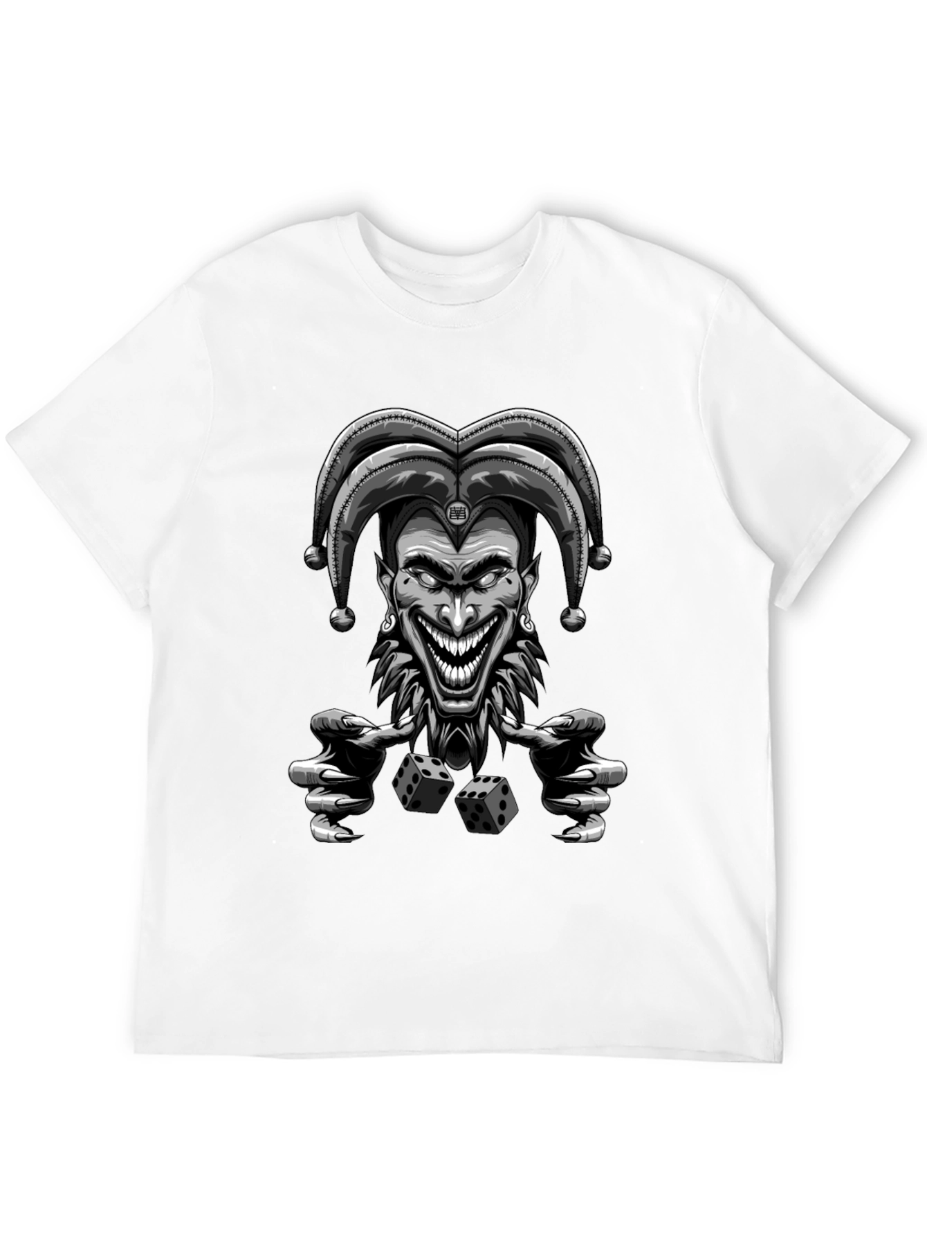 Creepy Joker Dice Graphic Tee - Mens Black T-Shirt