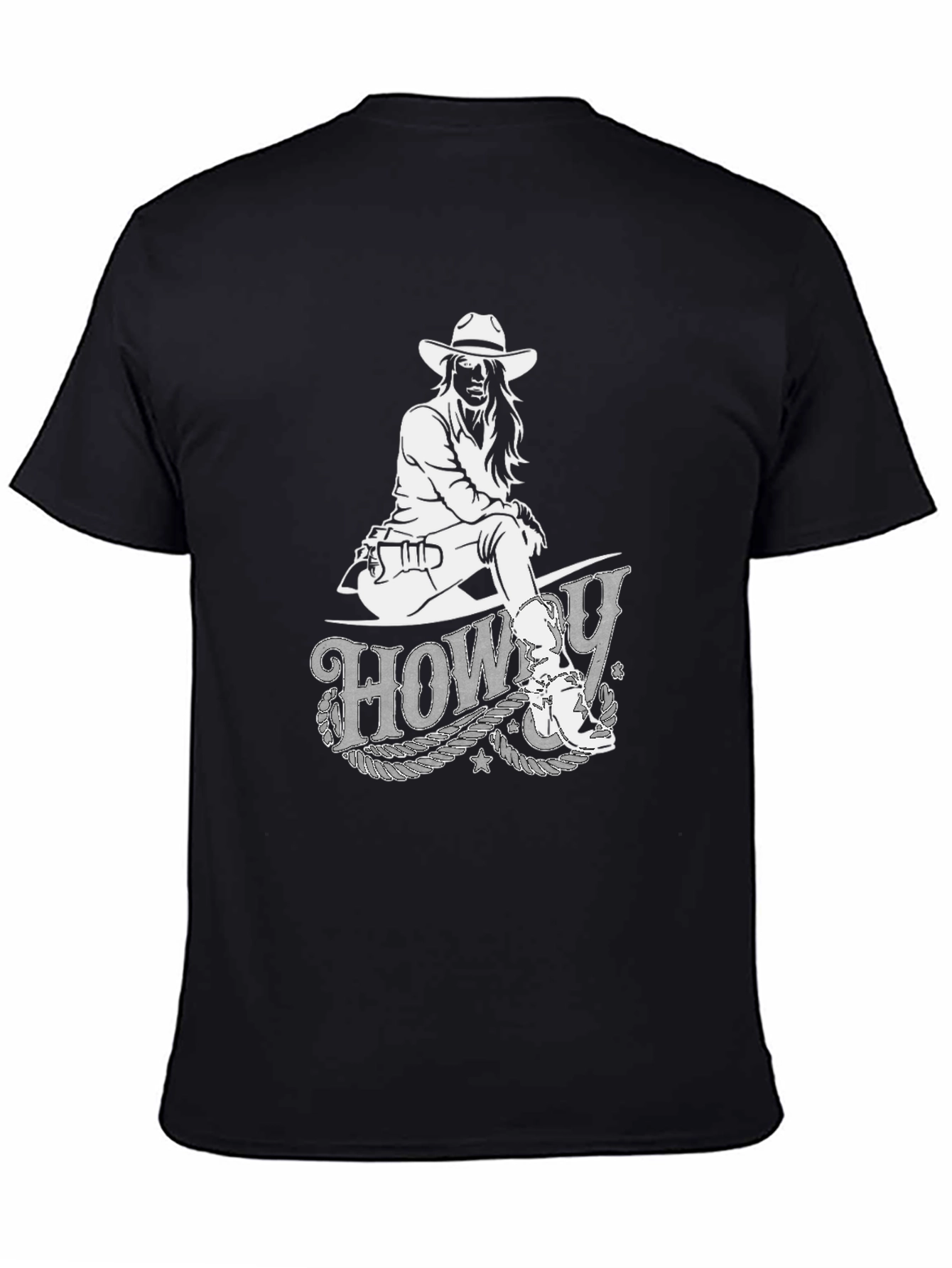 Howdy Cowgirl Graphic Tee - Black Cotton T-Shirt