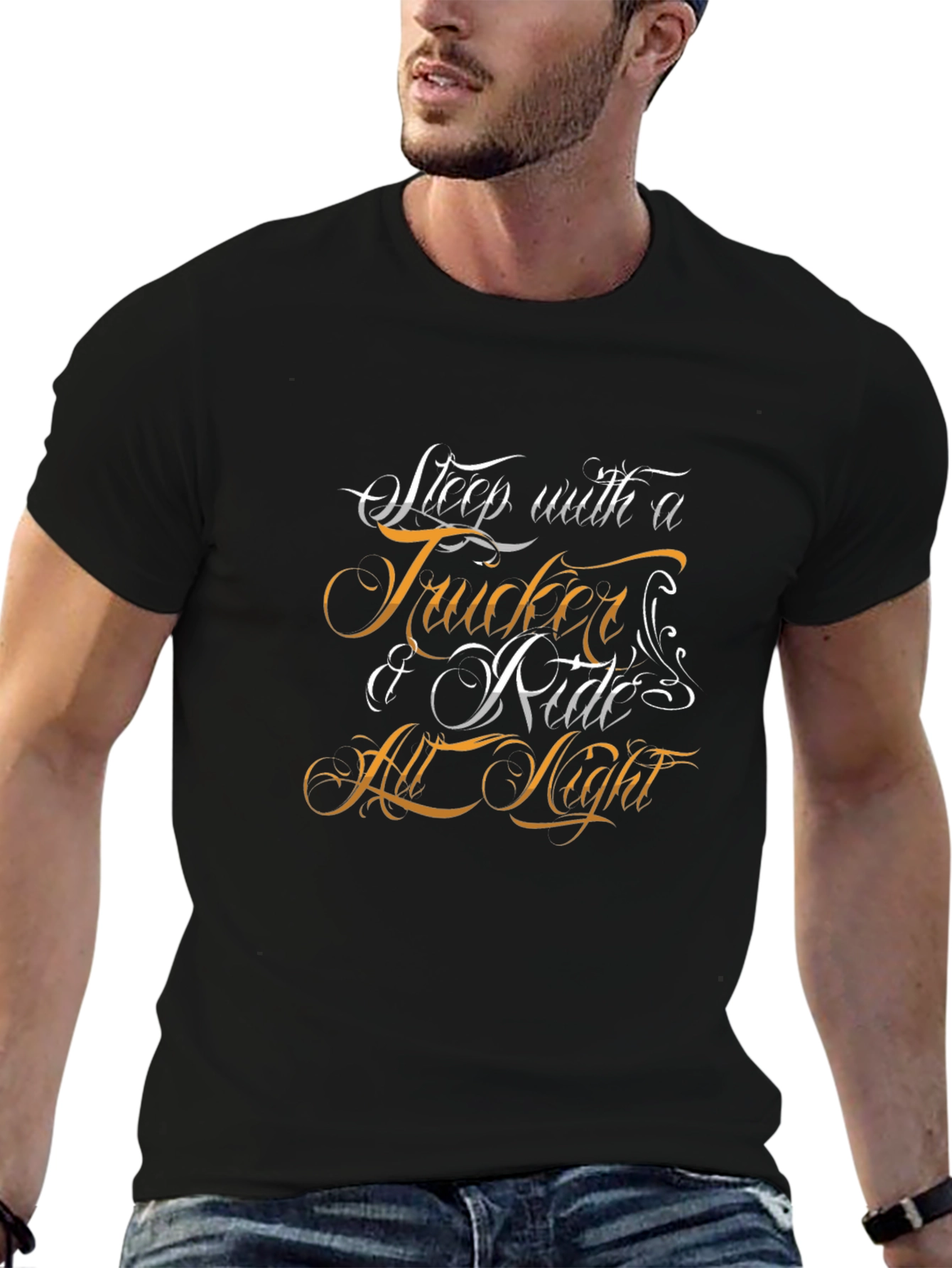 Sleep with a Trucker Graphic T-Shirt